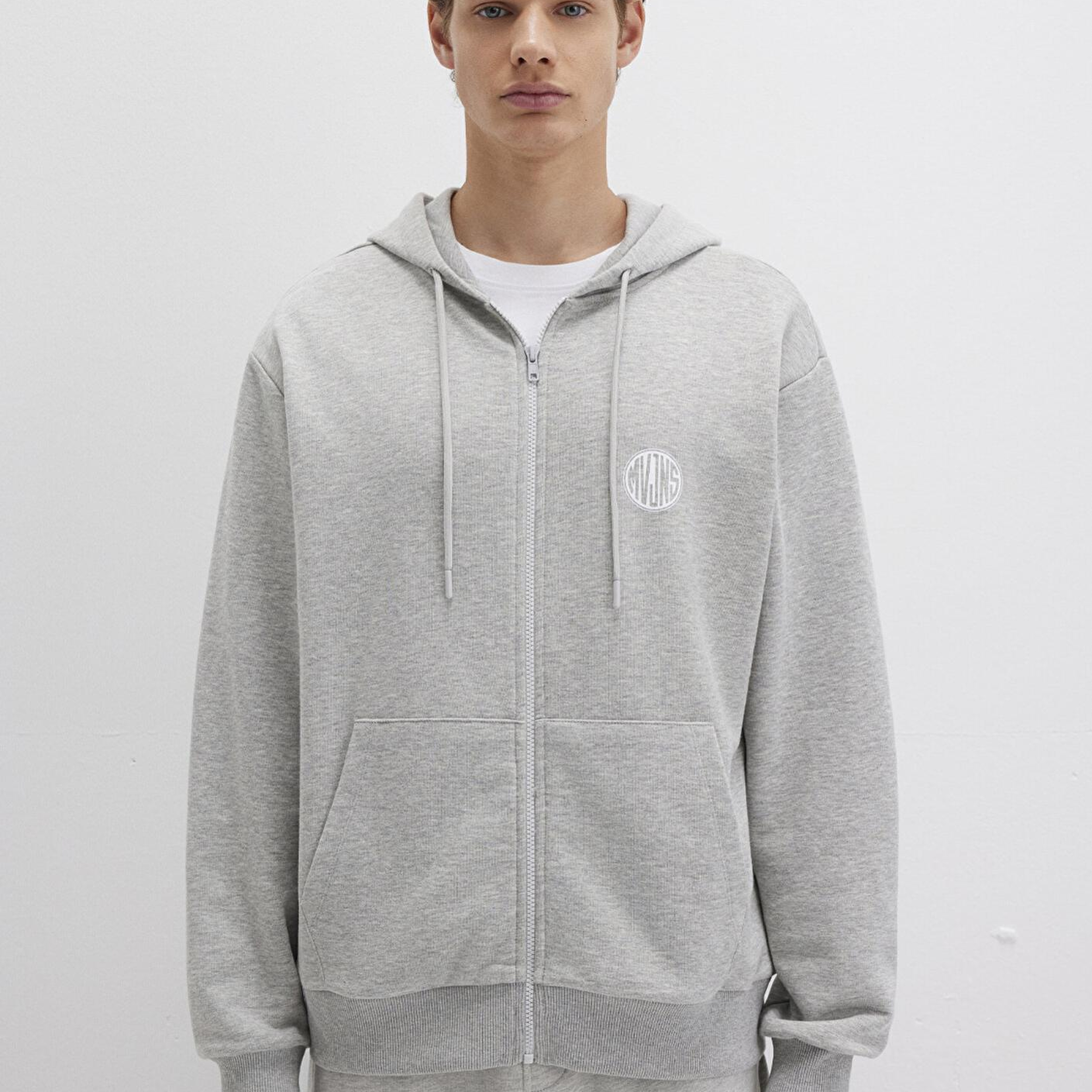 Mavi MVJNS Logo Baskılı Fermuarlı Kapüşonlu Gri Sweatshirt 0S10193-80196