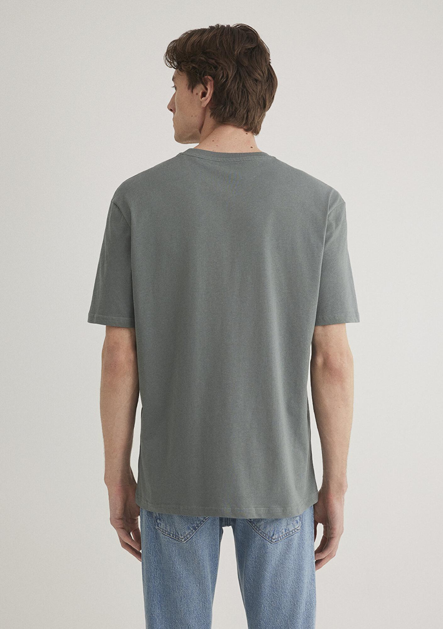 Mavi Mavi Logo Baskılı Yeşil Tişört Loose Fit / Bol Rahat Kesim 0612355-71577