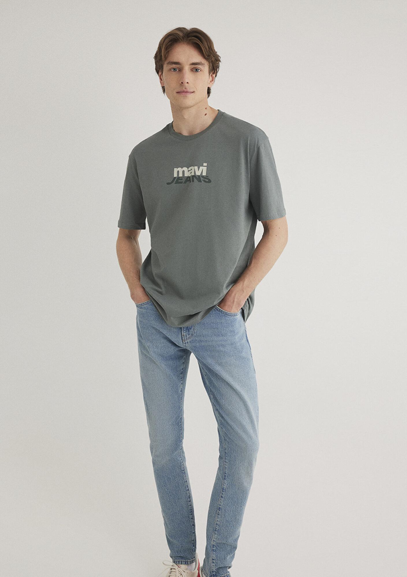 Mavi Mavi Logo Baskılı Yeşil Tişört Loose Fit / Bol Rahat Kesim 0612355-71577