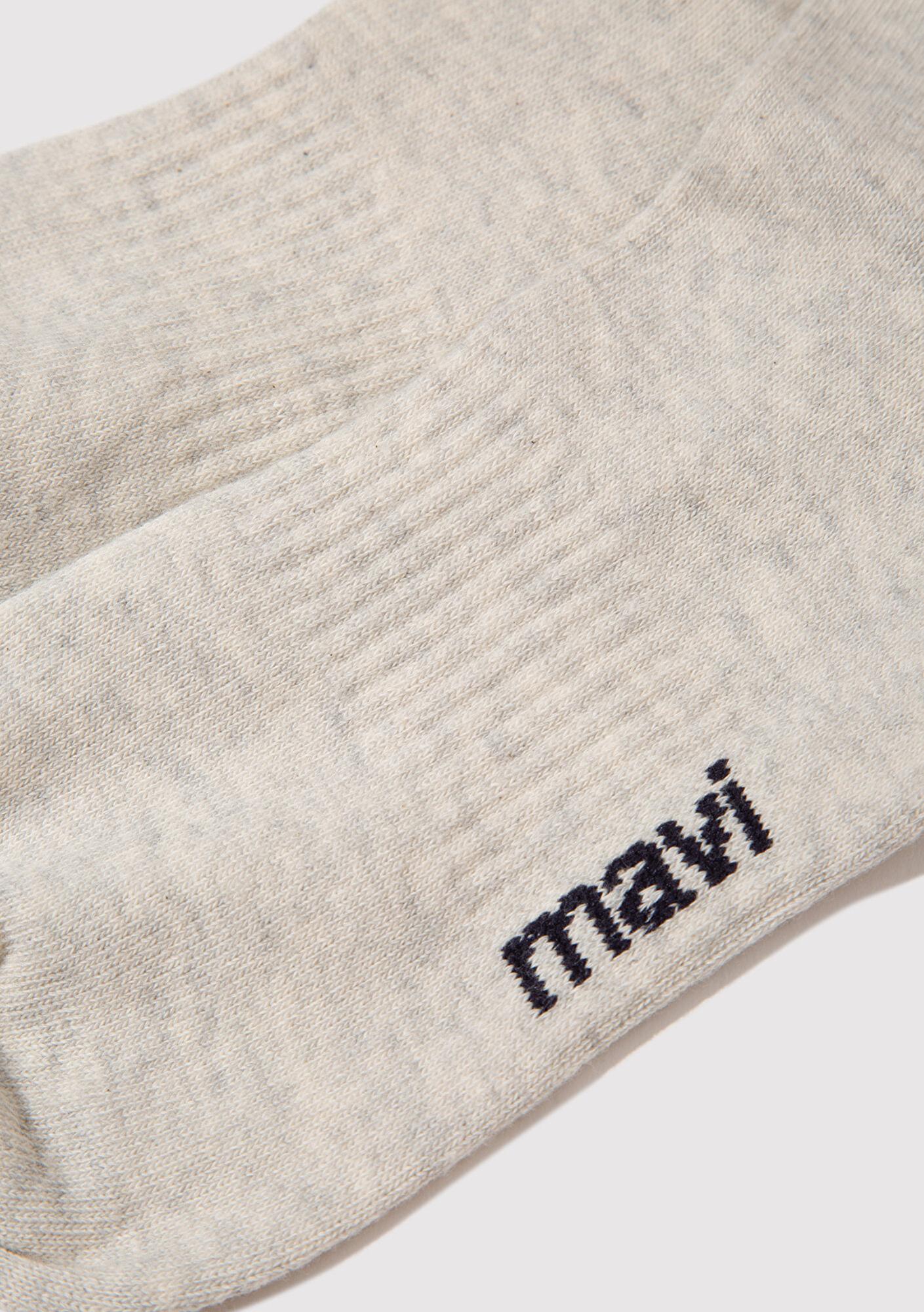 Mavi Mavi Logo Baskılı Bej Soket Çorap 0911160-80196