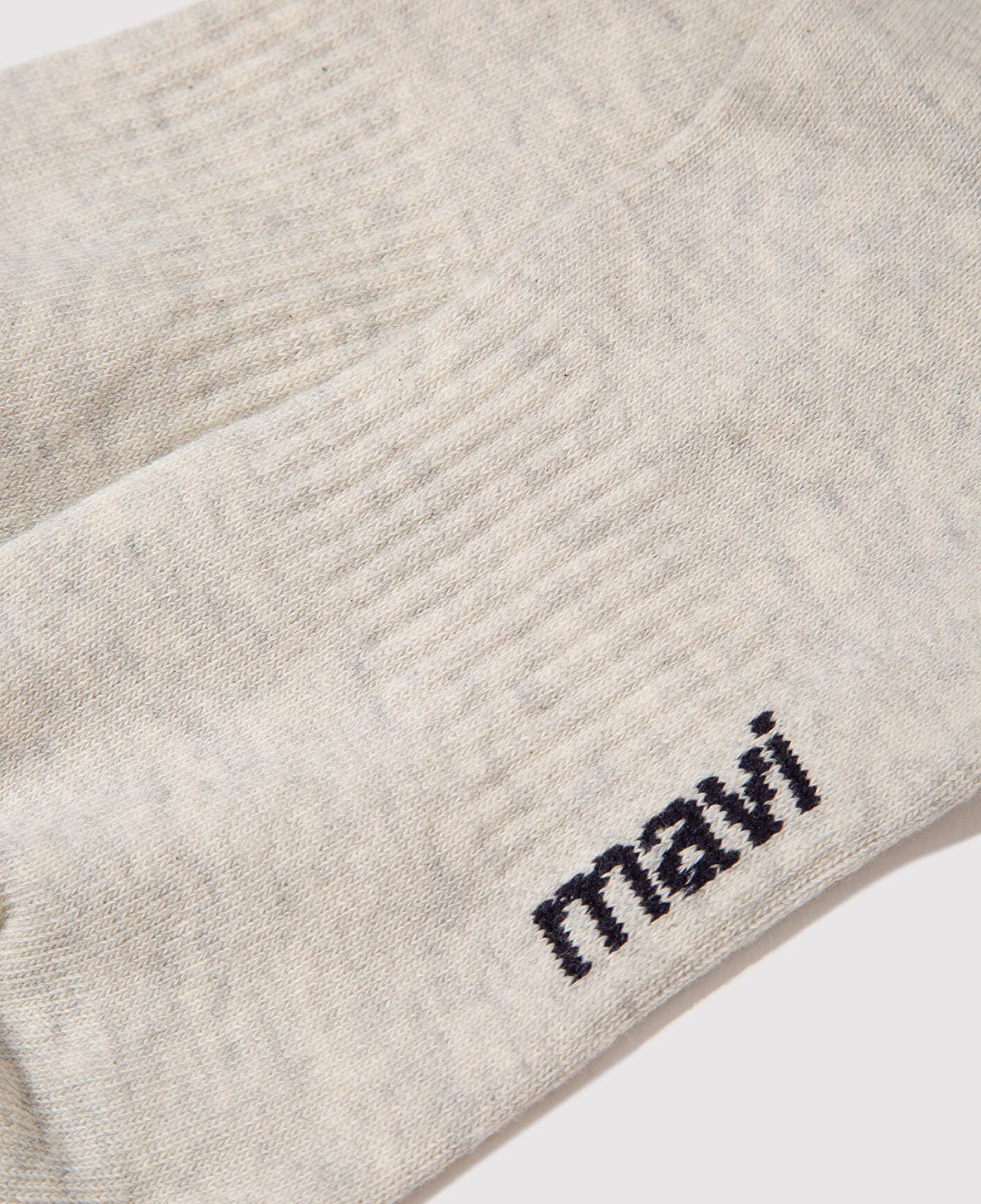 Mavi Mavi Logo Baskılı Bej Soket Çorap 0911160-80196