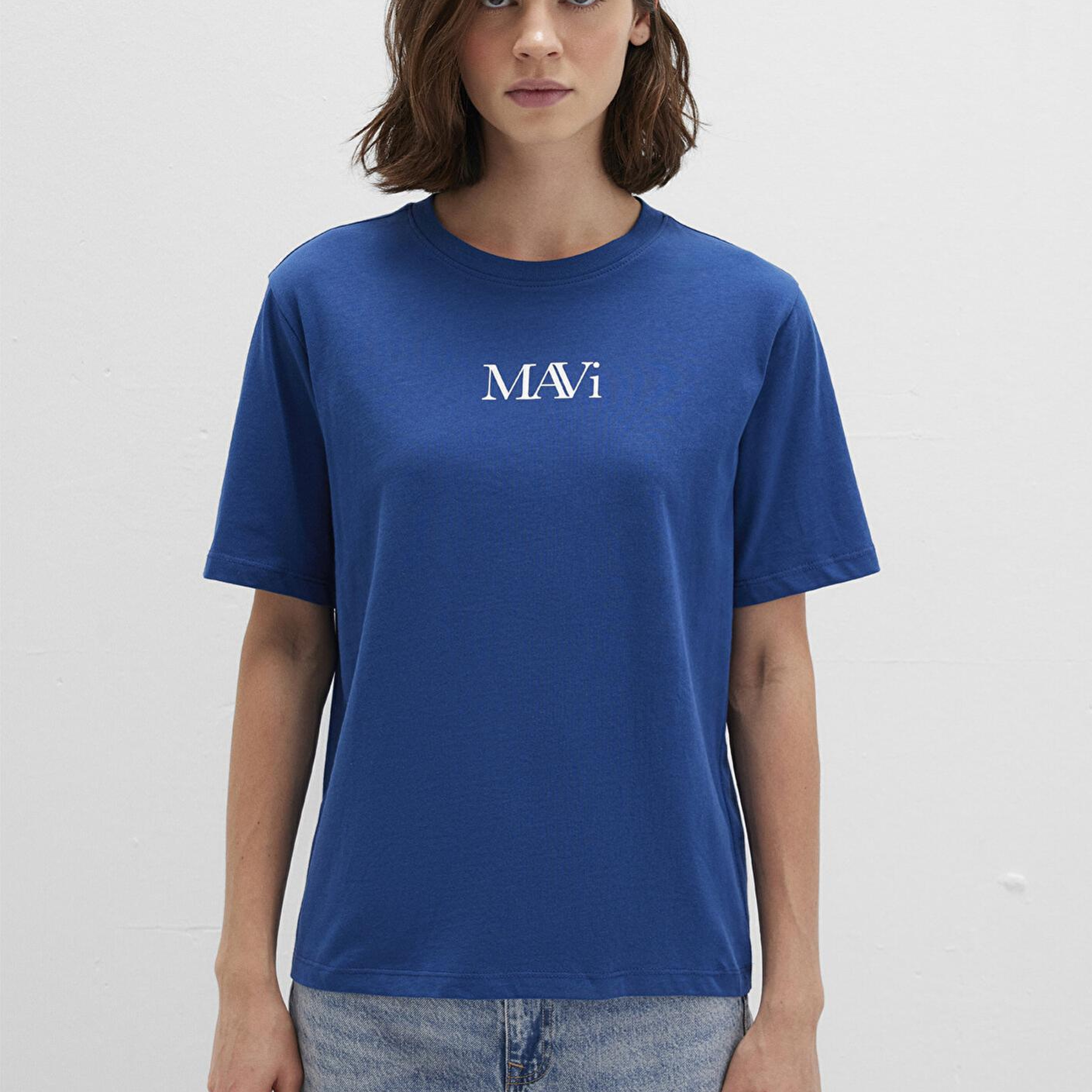 Mavi Mavi Logo Baskılı Lacivert Tişört Regular Fit / Normal Kesim 1611594-82625