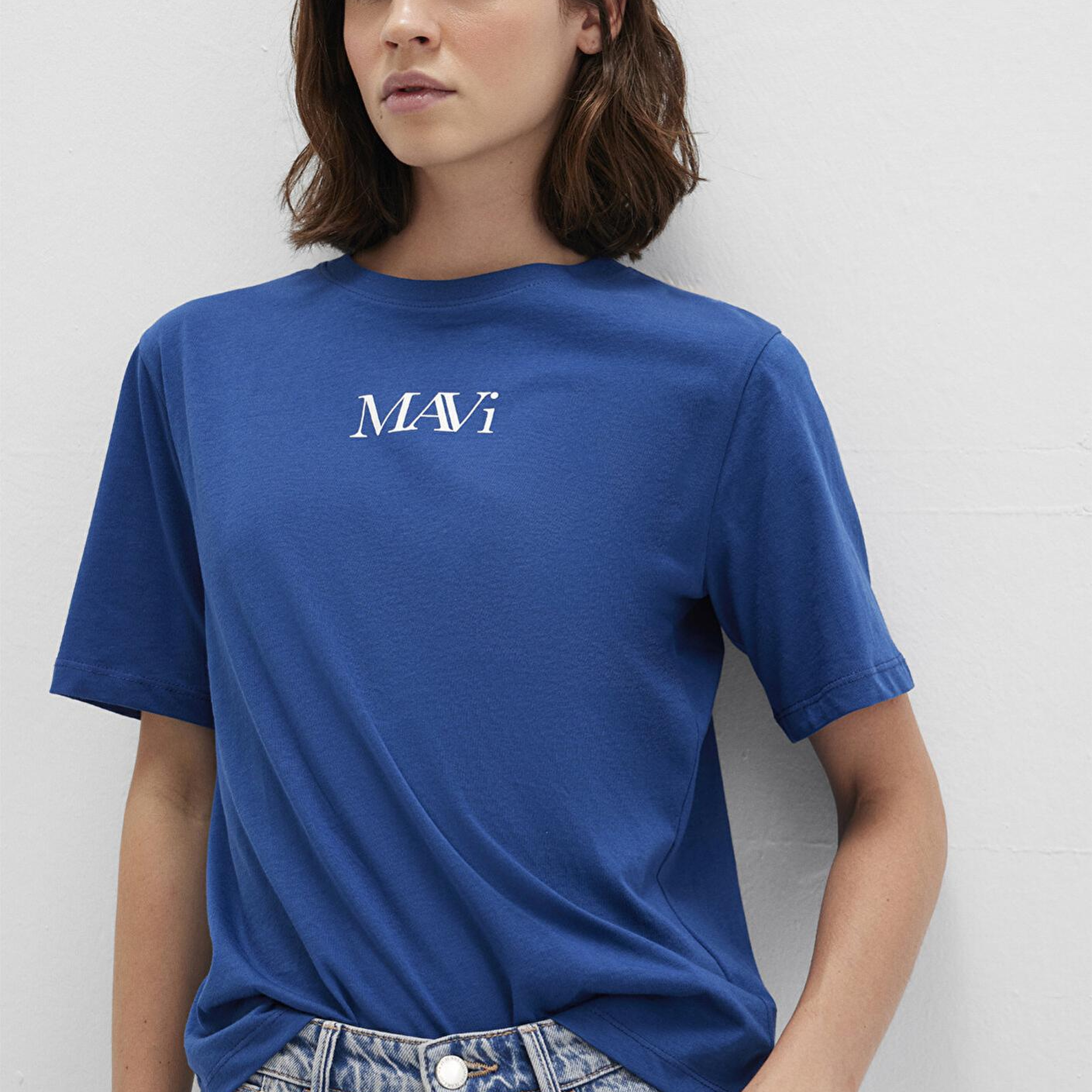 Mavi Mavi Logo Baskılı Lacivert Tişört Regular Fit / Normal Kesim 1611594-82625