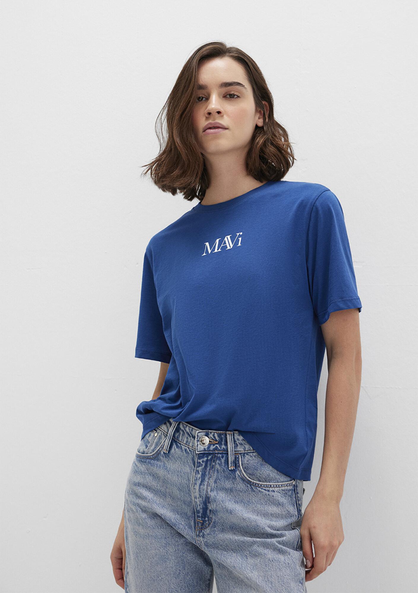 Mavi Mavi Logo Baskılı Lacivert Tişört Regular Fit / Normal Kesim 1611594-82625