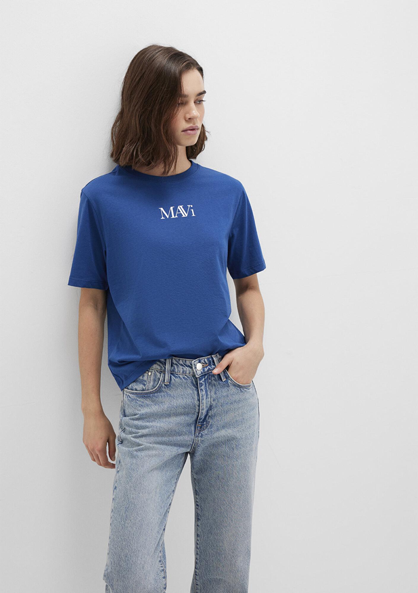 Mavi Mavi Logo Baskılı Lacivert Tişört Regular Fit / Normal Kesim 1611594-82625