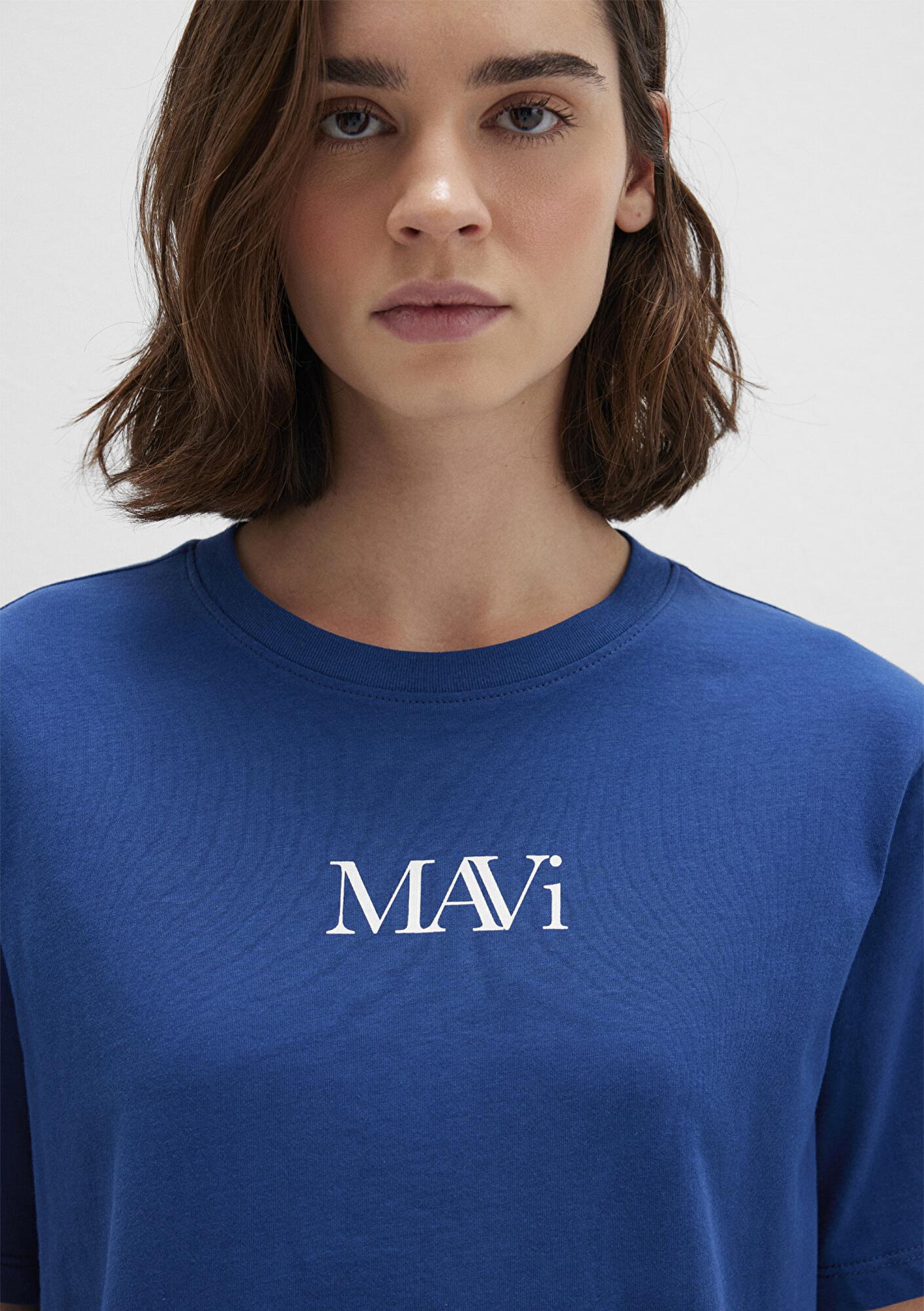 Mavi Mavi Logo Baskılı Lacivert Tişört Regular Fit / Normal Kesim 1611594-82625