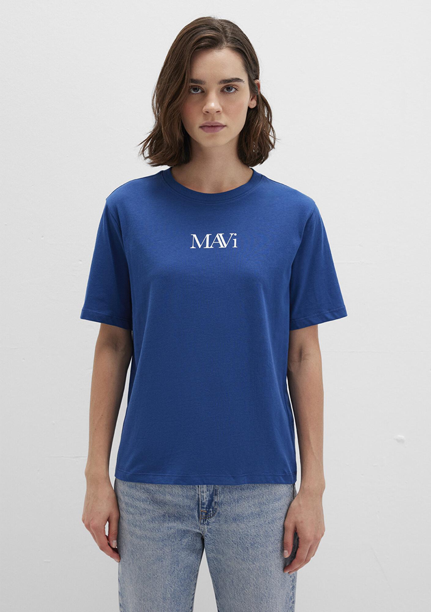 Mavi Mavi Logo Baskılı Lacivert Tişört Regular Fit / Normal Kesim 1611594-82625