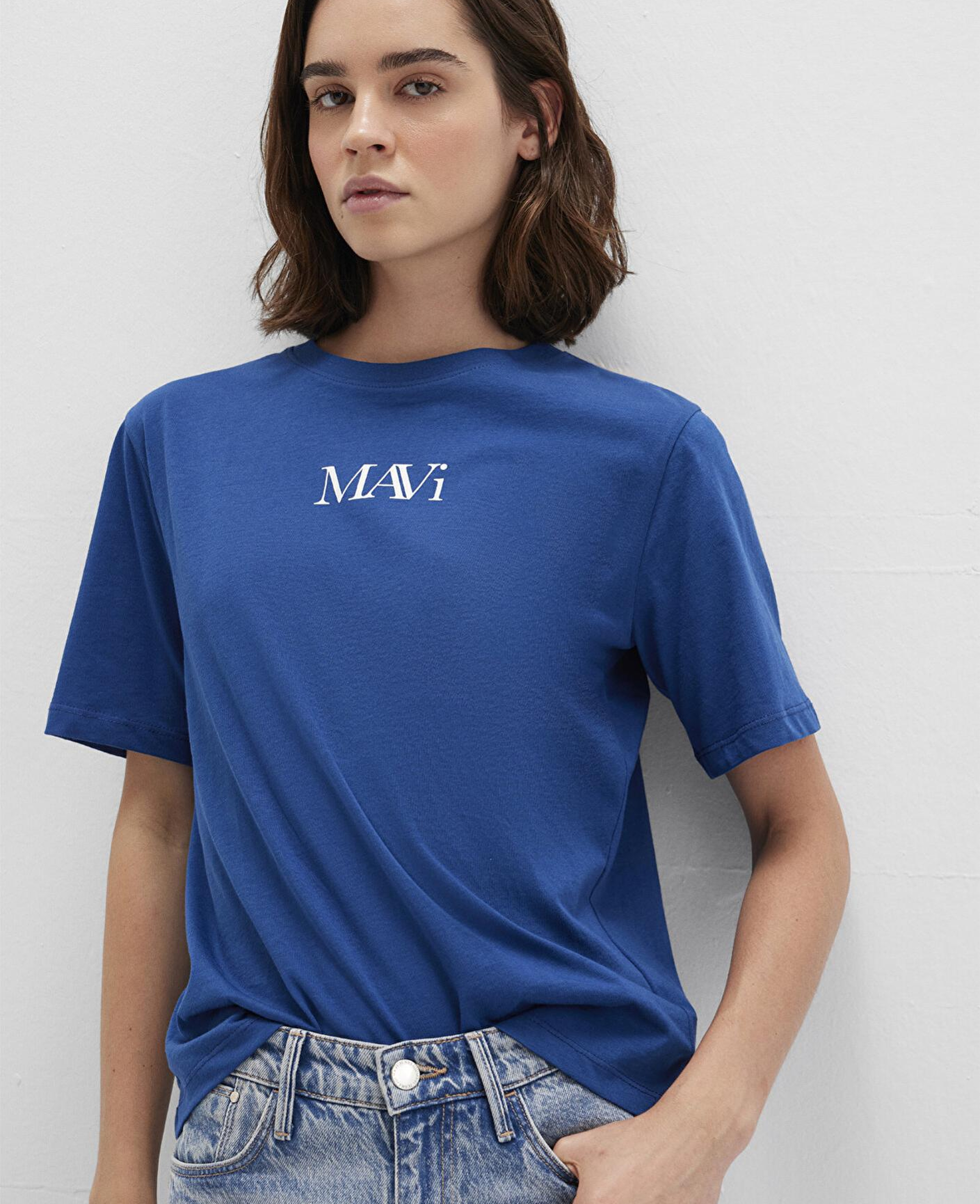 Mavi Mavi Logo Baskılı Lacivert Tişört Regular Fit / Normal Kesim 1611594-82625