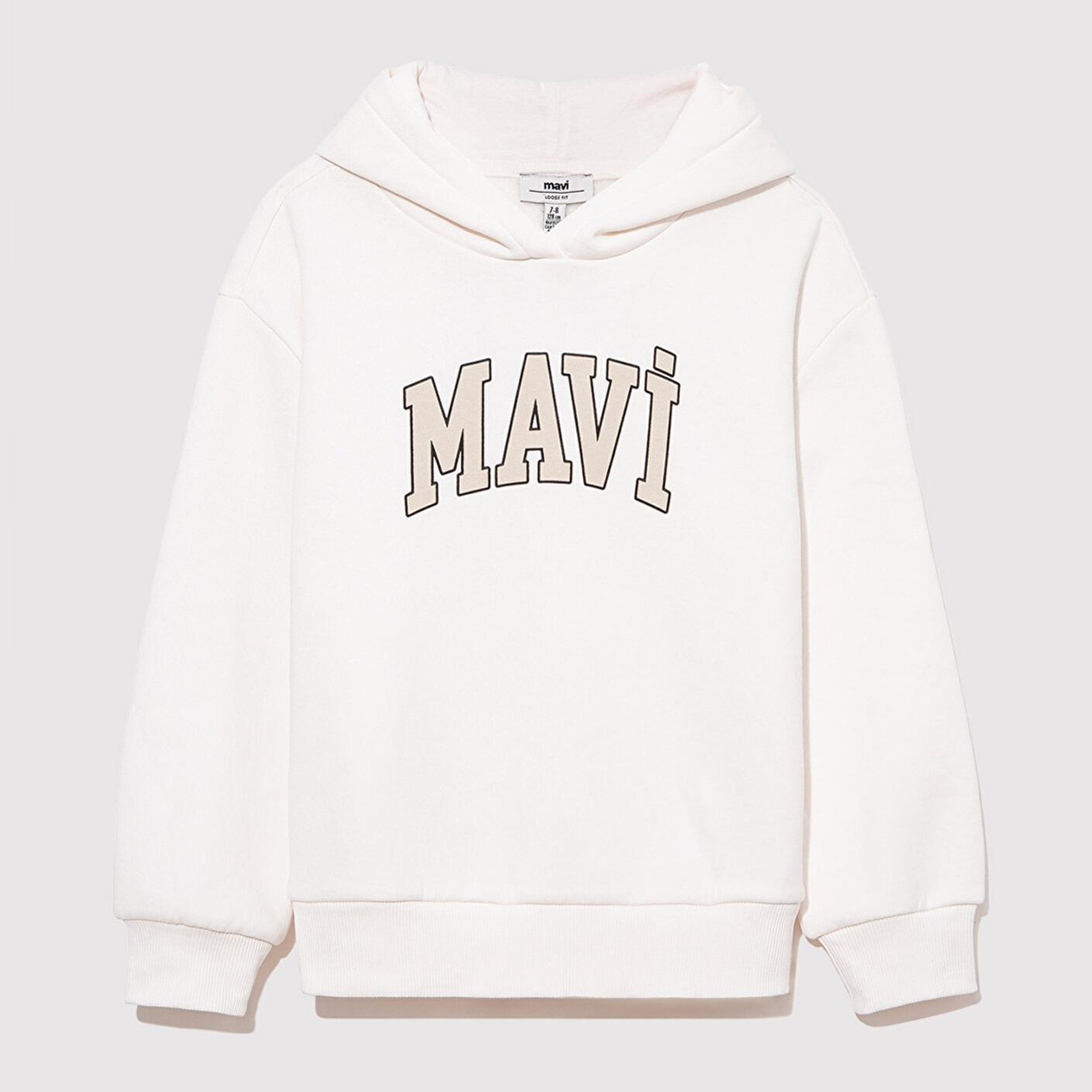 Mavi Mavi Logo Baskılı Kapüşonlu Beyaz Sweatshirt 7610035-81964
