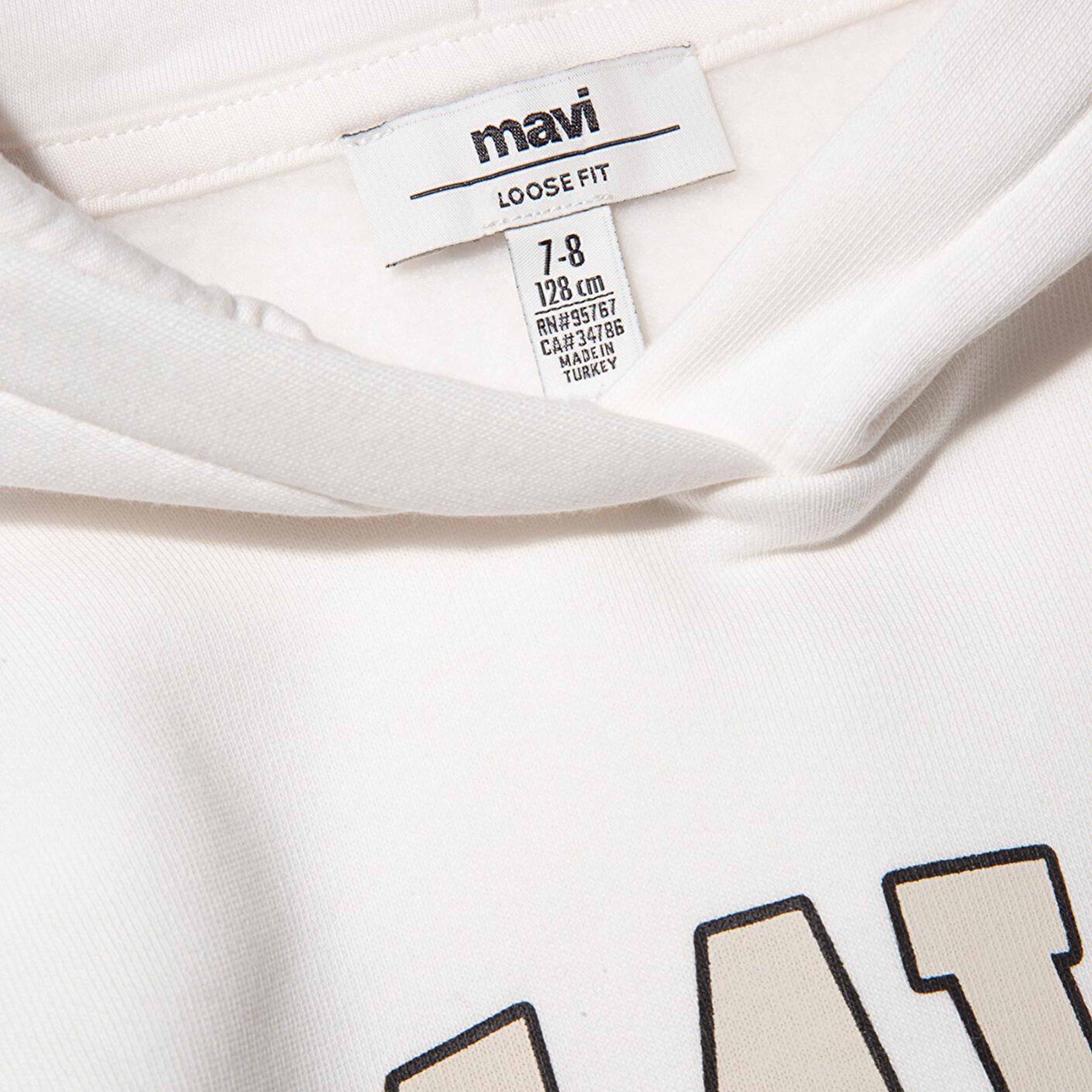 Mavi Mavi Logo Baskılı Kapüşonlu Beyaz Sweatshirt 7610035-81964