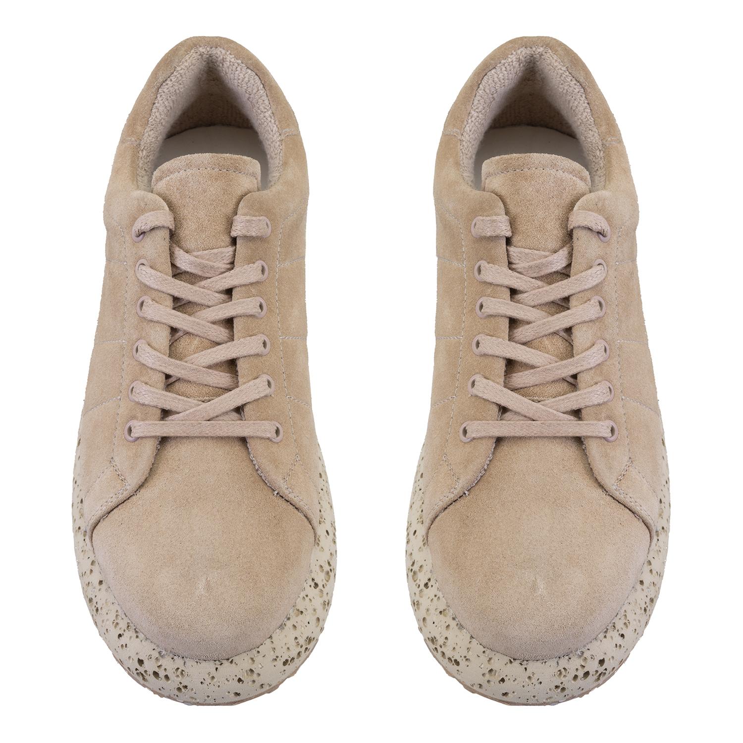 Kadın Bej Süet Deri Günlük Ayakkabı