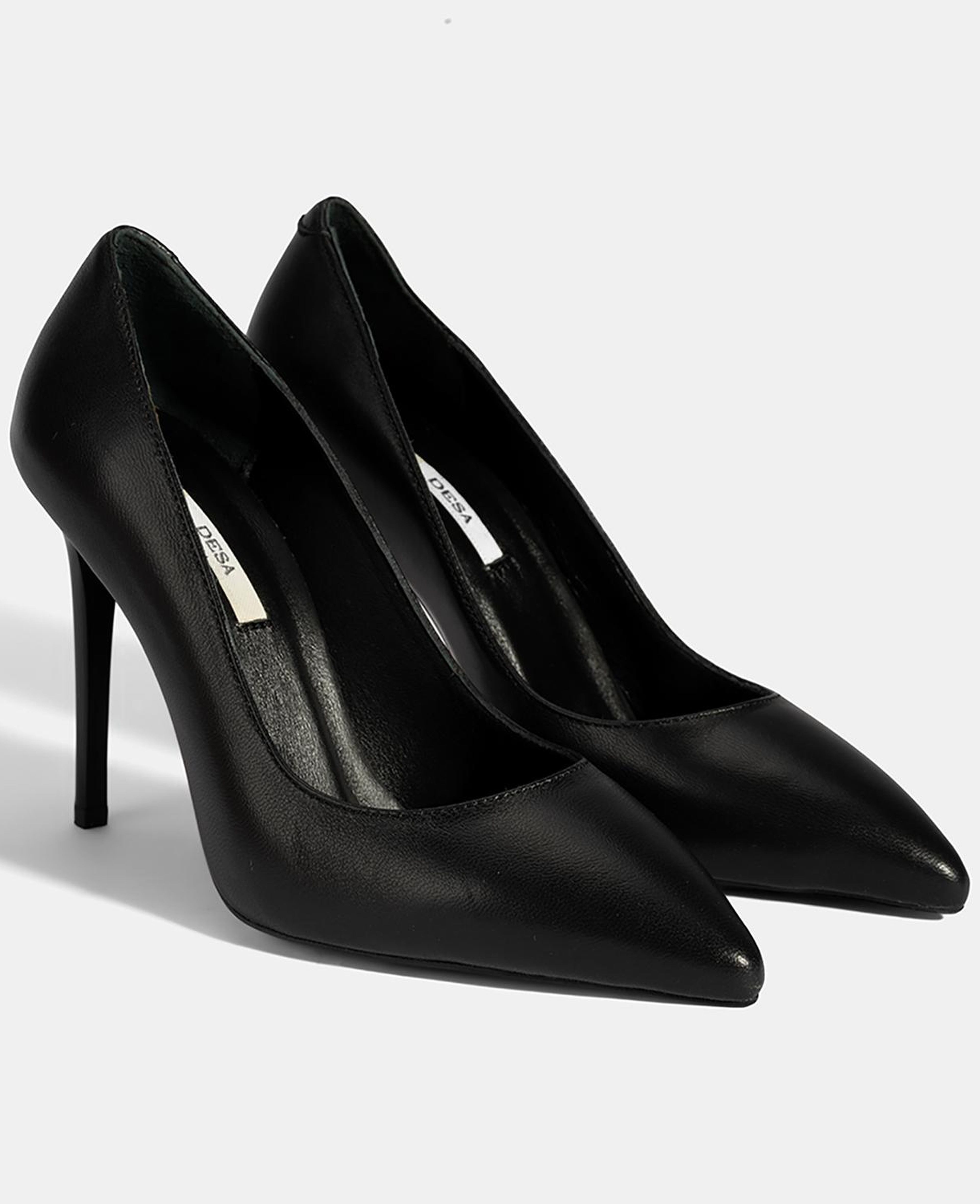 Kadın Siyah Deri Stiletto