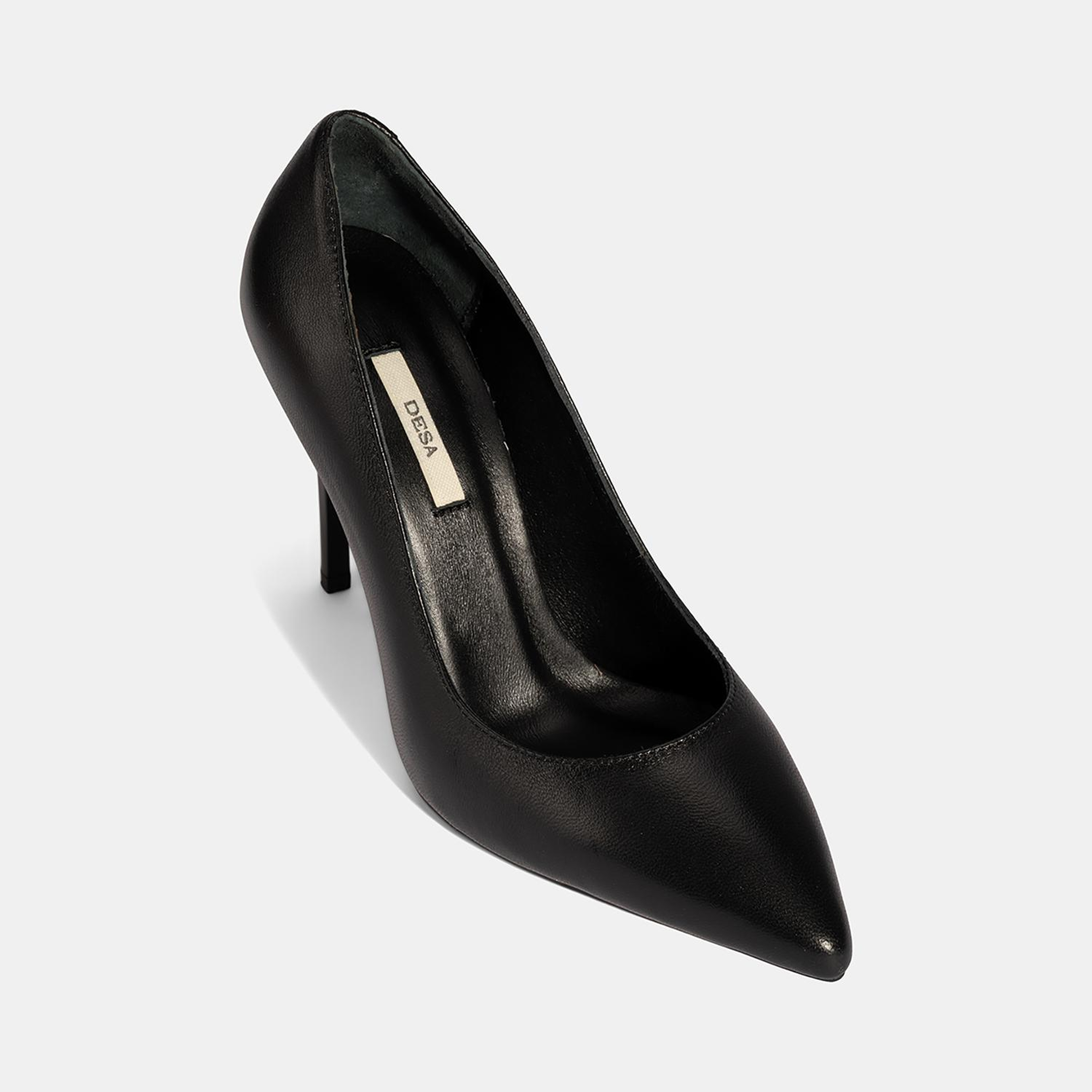 Kadın Siyah Deri Stiletto