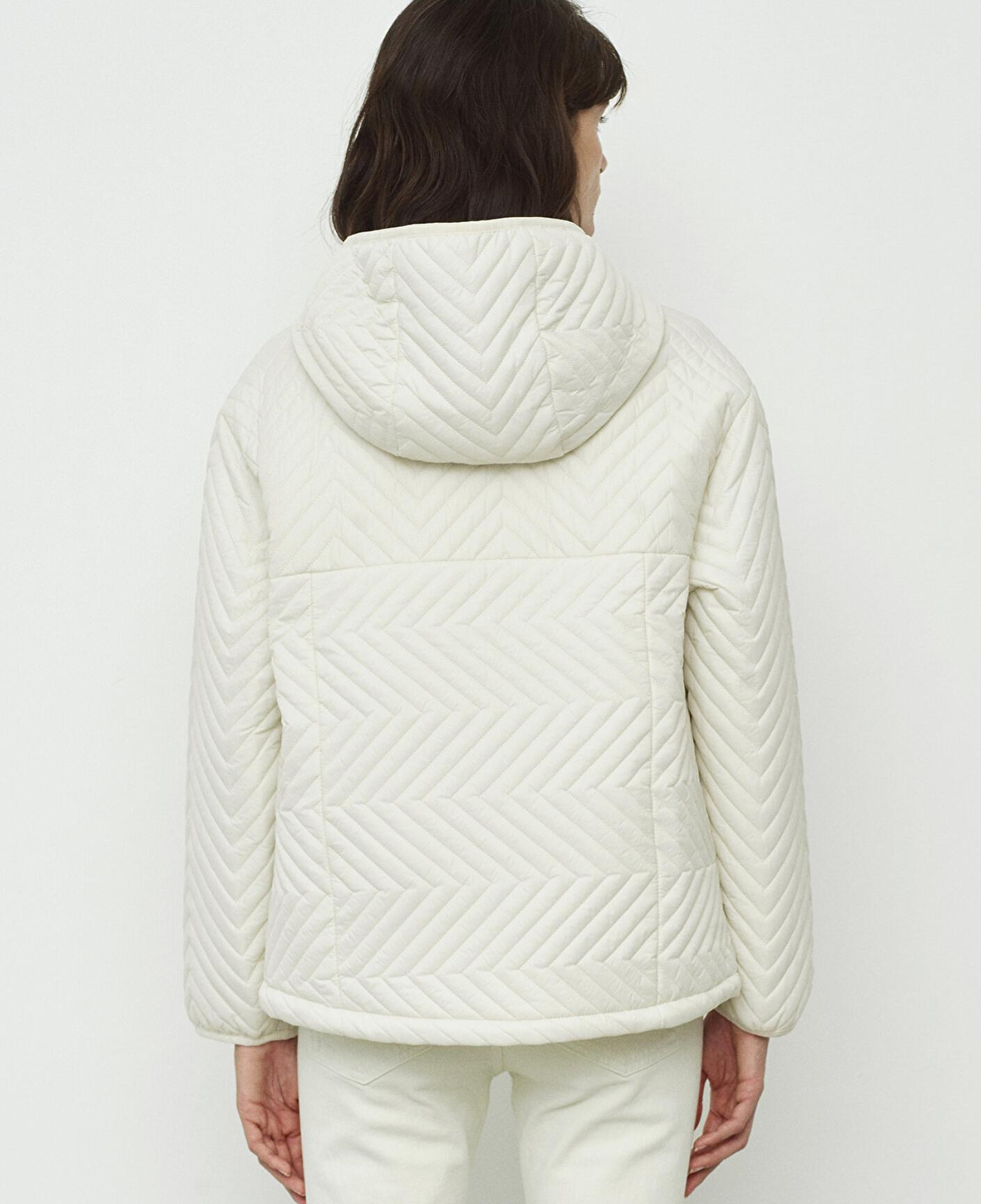 Mavi Kapüşonlu Kapitone Ekru Ceket Loose Fit / Bol Rahat Kesim 1110460-71609