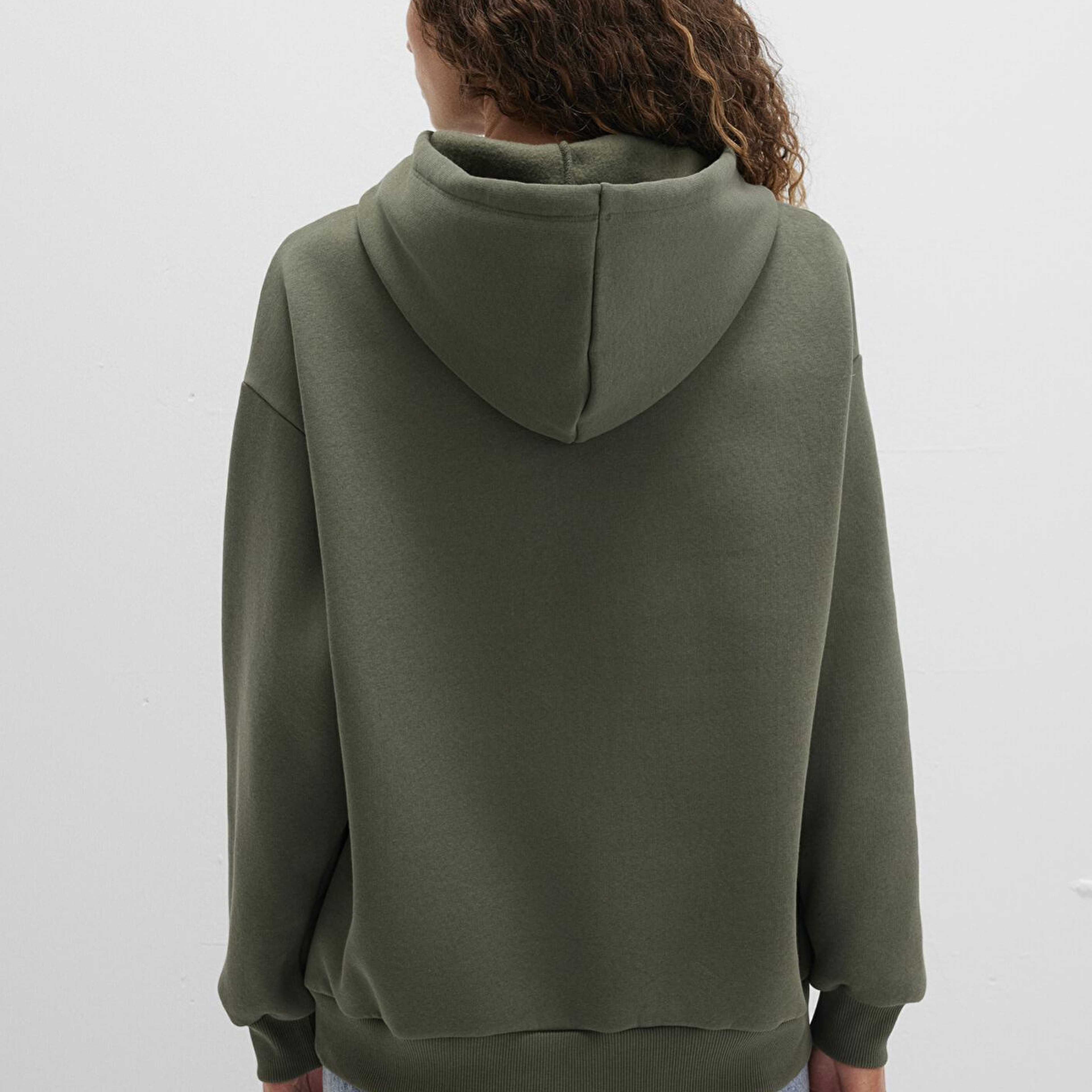 Mavi Mavi Logo Baskılı Kapüşonlu Haki Sweatshirt 1600361-71581