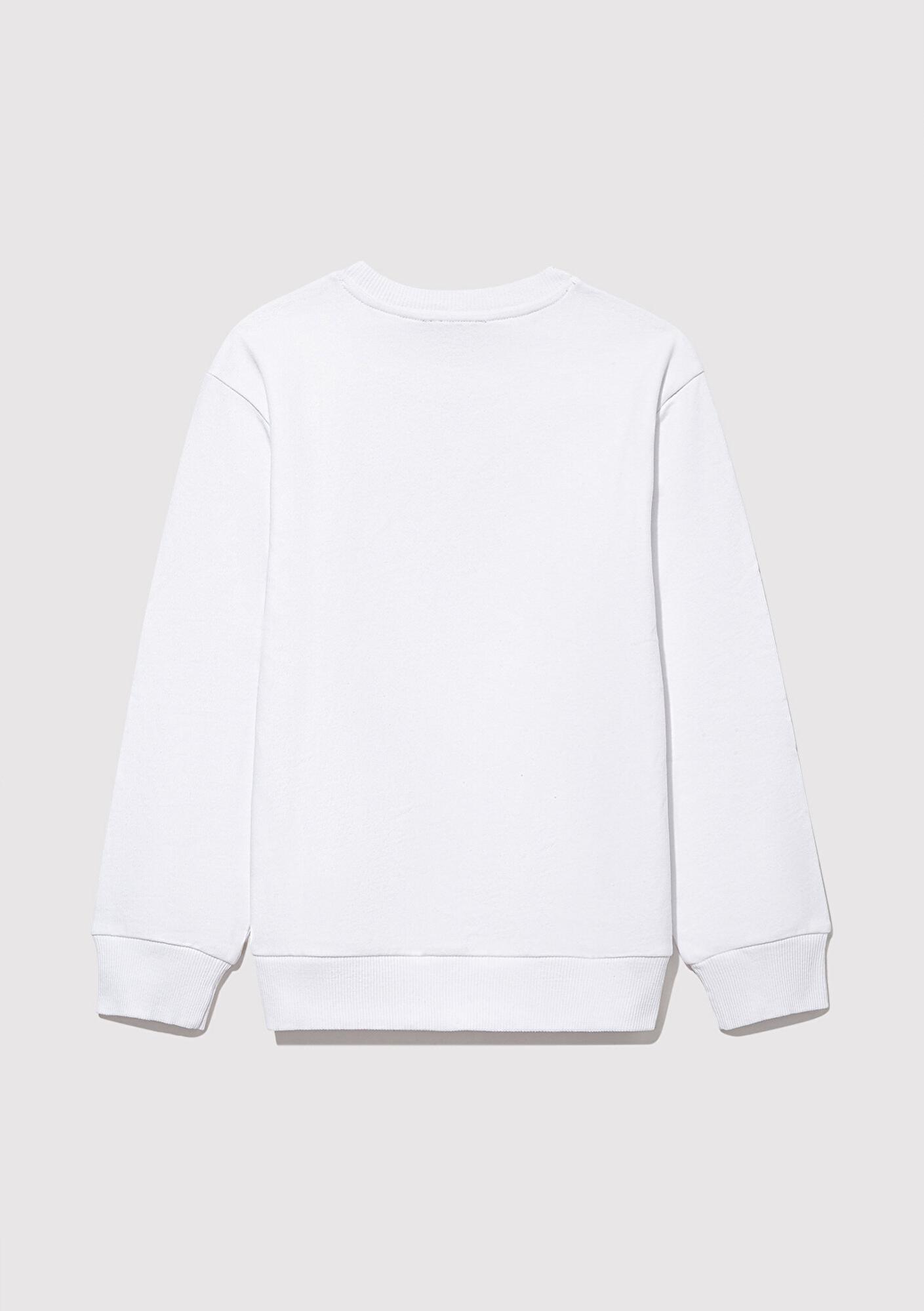 Mavi Kırmızı Miav Baskılı Beyaz Çocuk Sweatshirt 6610031-602