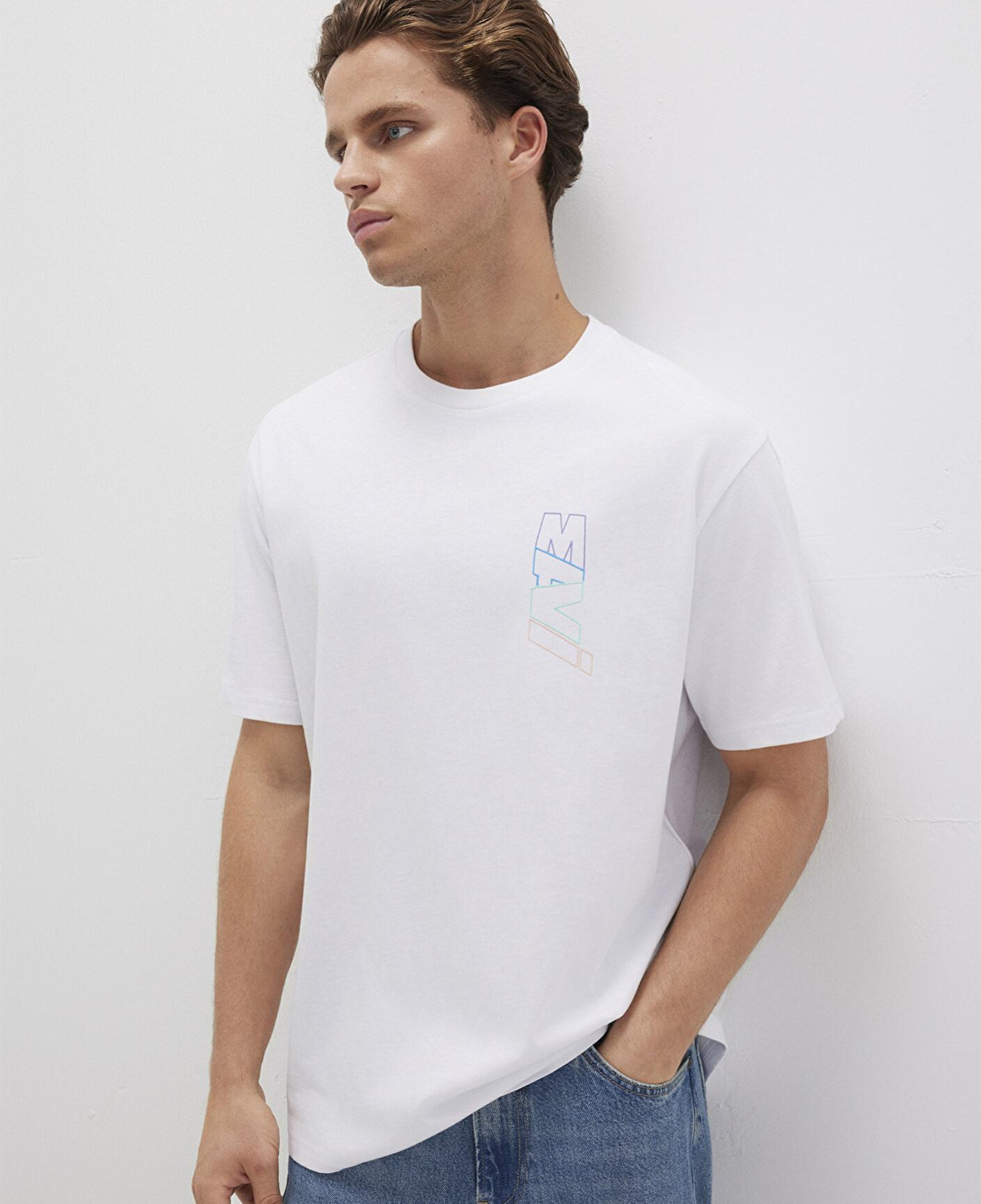 Mavi Mavi Logo Sırt Baskılı Beyaz Tişört Loose Fit / Bol Rahat Kesim 0612350-620