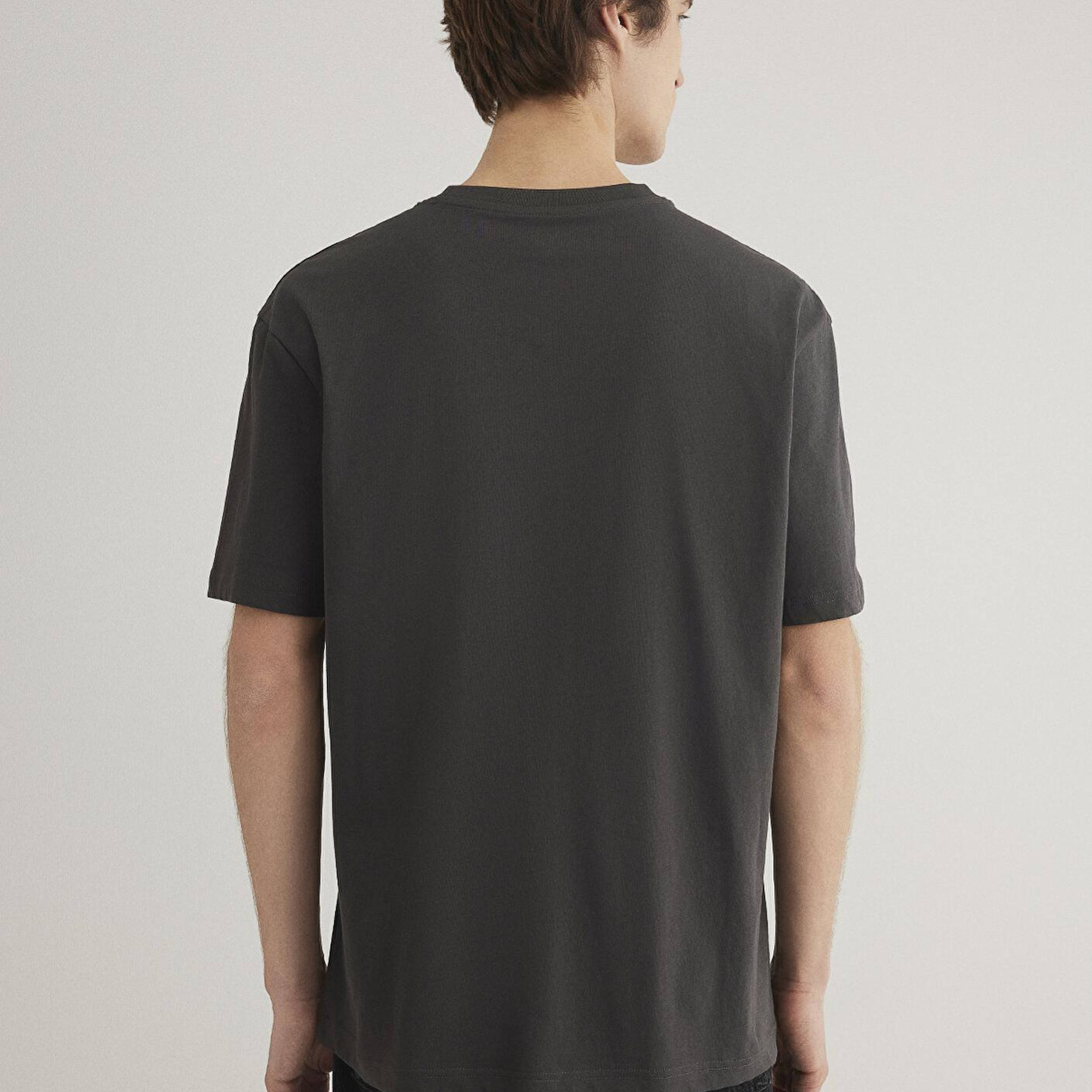 Mavi Mavi Logo Baskılı Antrasit Tişört Loose Fit / Bol Rahat Kesim 0612355-80955