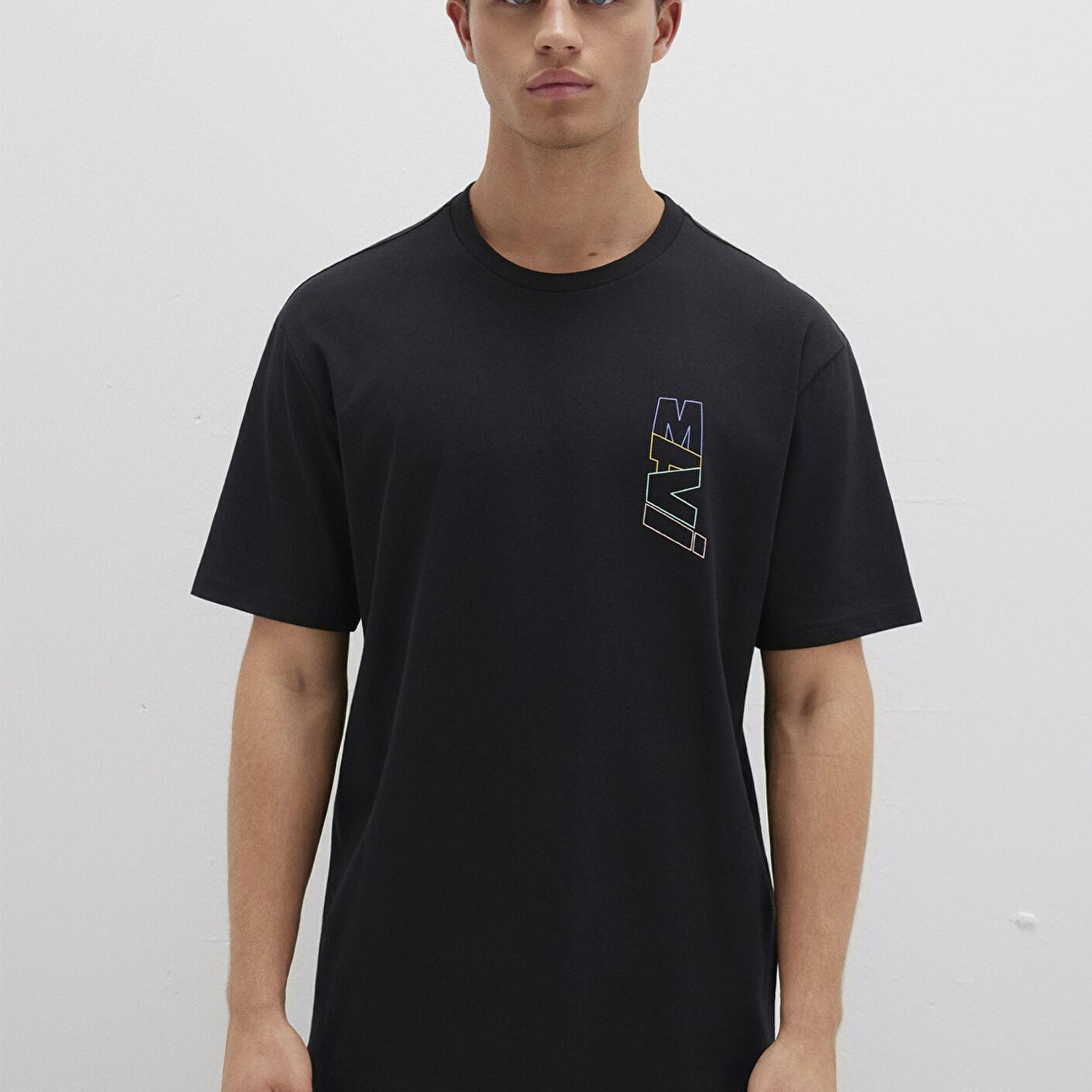 Mavi Mavi Logo Sırt Baskılı Siyah Tişört Loose Fit / Bol Rahat Kesim 0612350-900