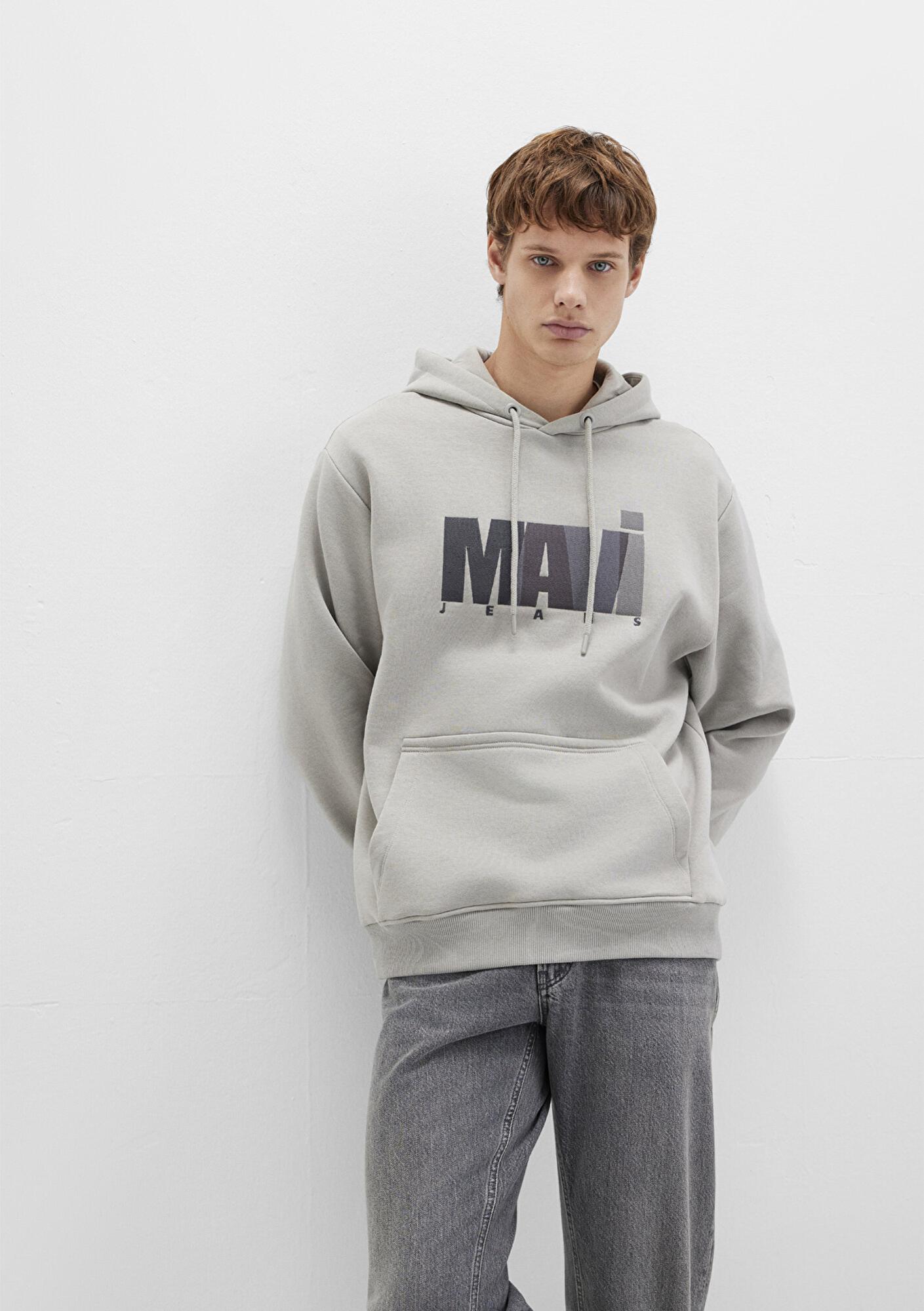 Mavi Mavi Jeans Logo Baskılı Gri Sweatshirt 0S10199-70093
