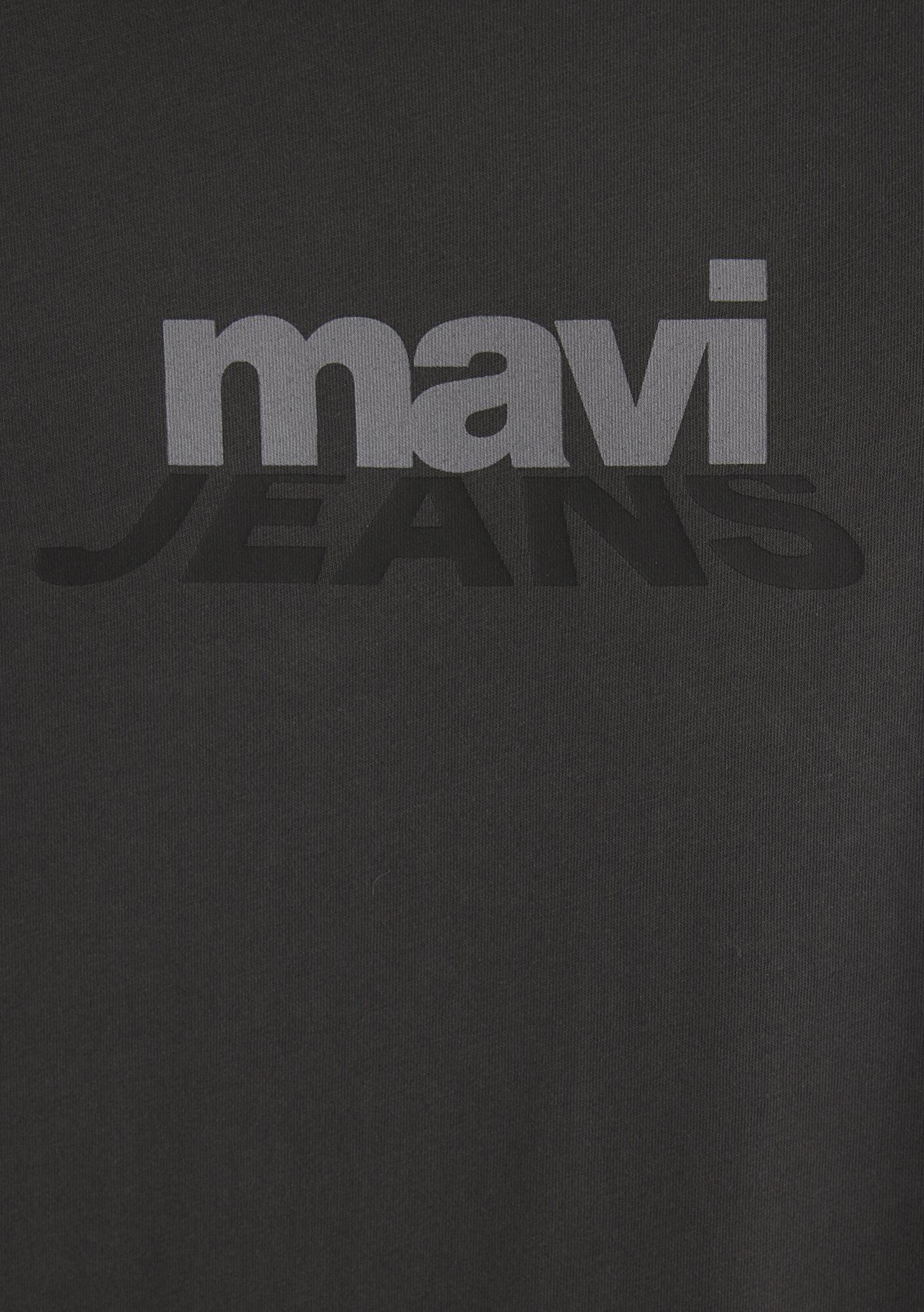 Mavi Mavi Logo Baskılı Antrasit Tişört Loose Fit / Bol Rahat Kesim 0612355-80955