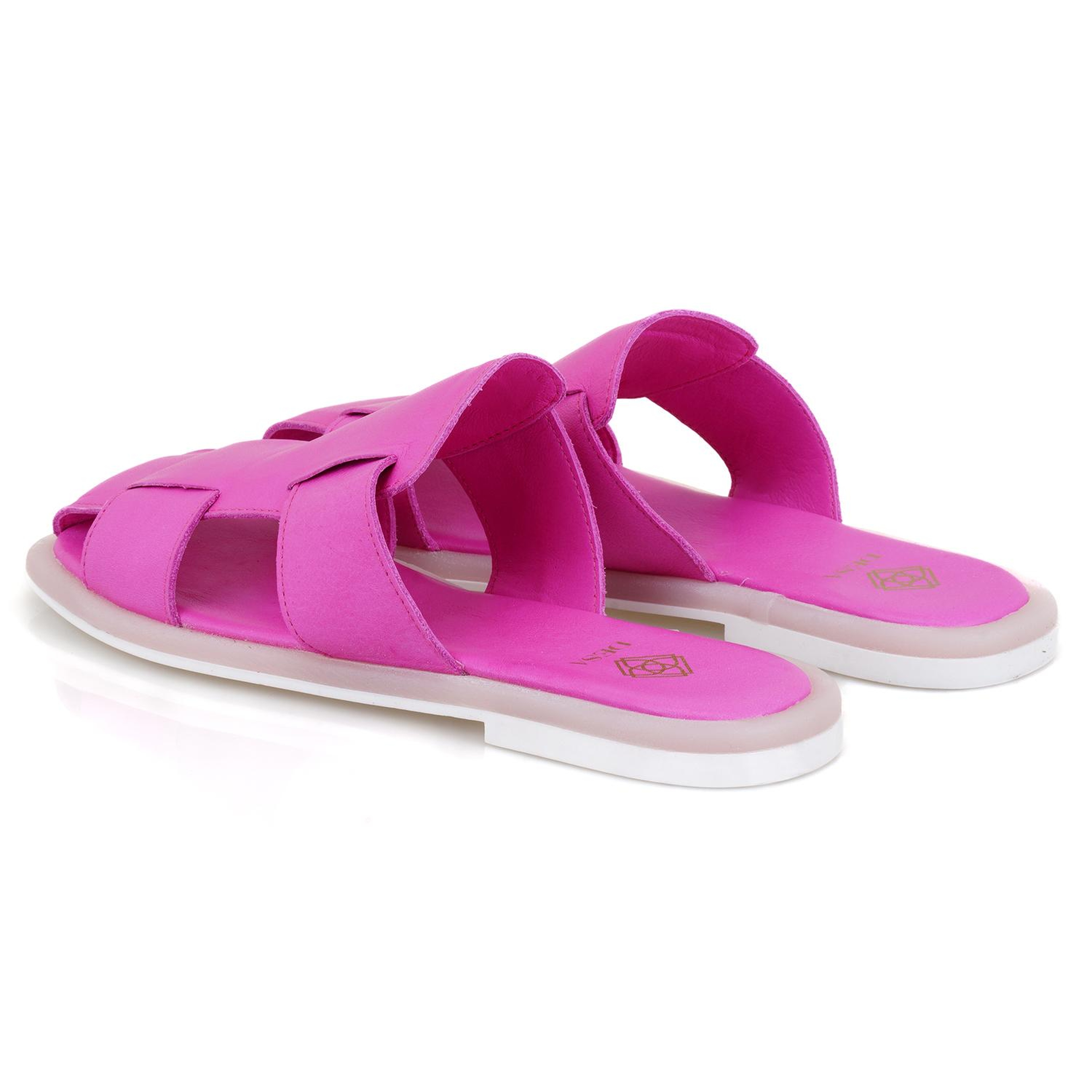 Kadın Pembe Deri Terlik