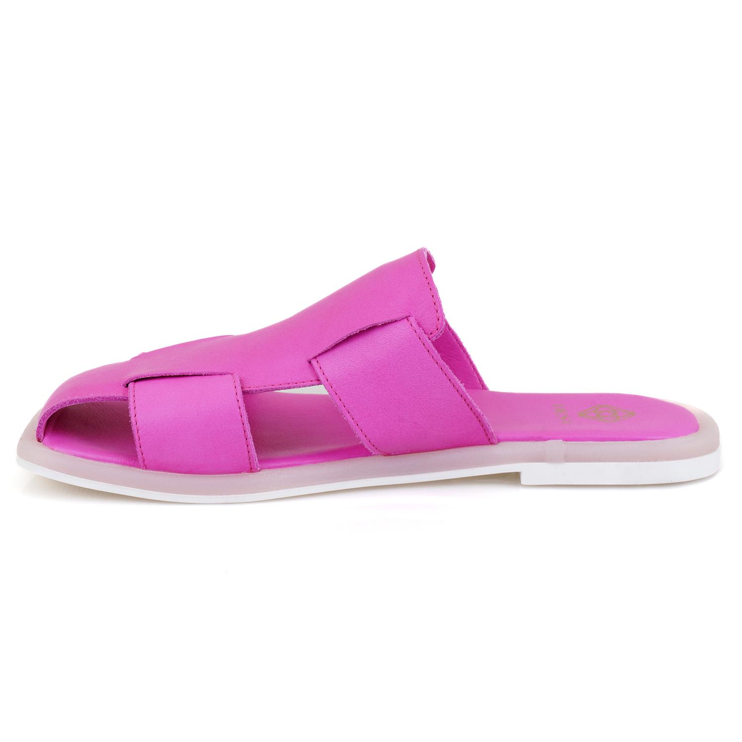 Kadın Pembe Deri Terlik