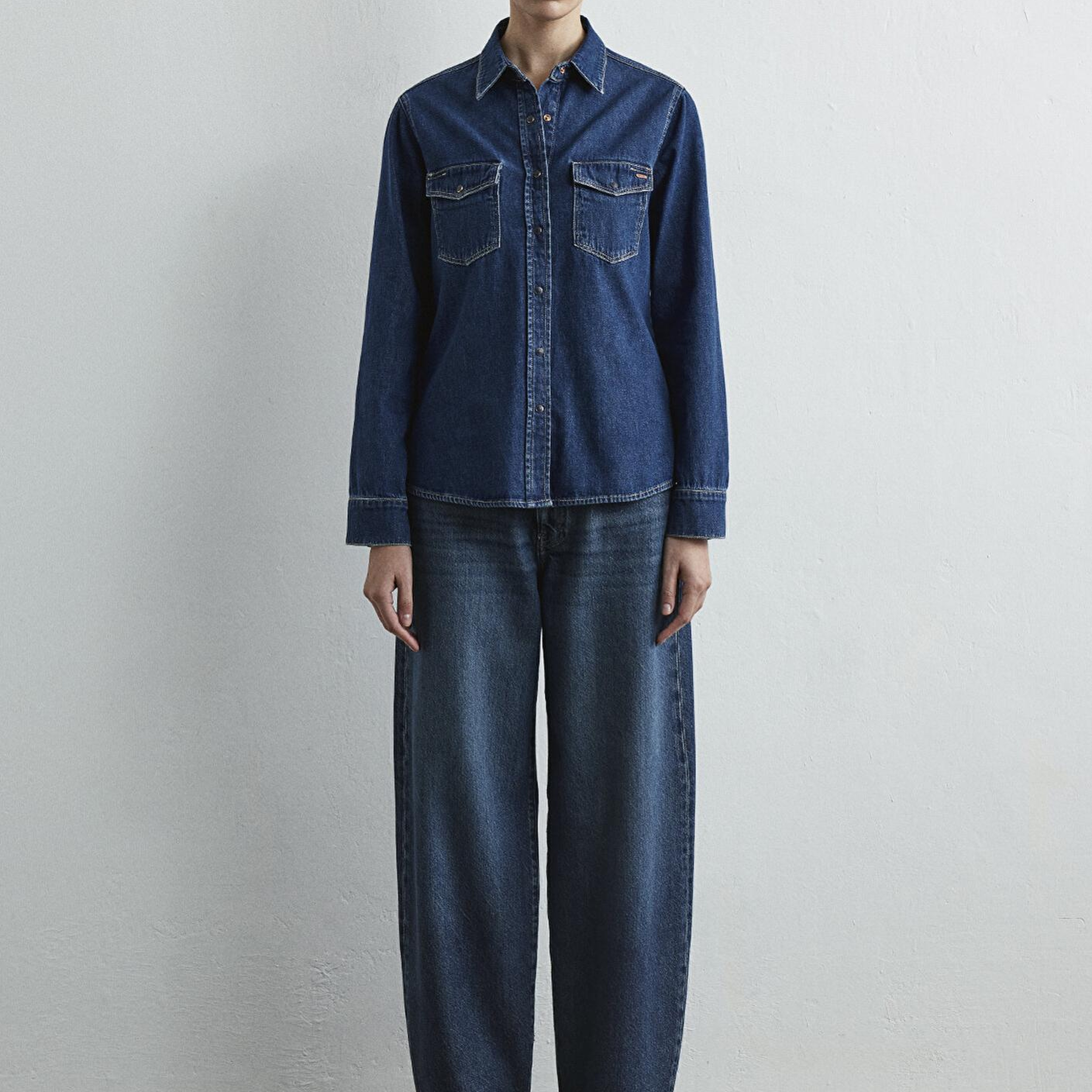 Mavi Levia Classic Denim Koyu Mavi Jean Gömlek Fitted / Vücuda Oturan Kesim 1210477-87814