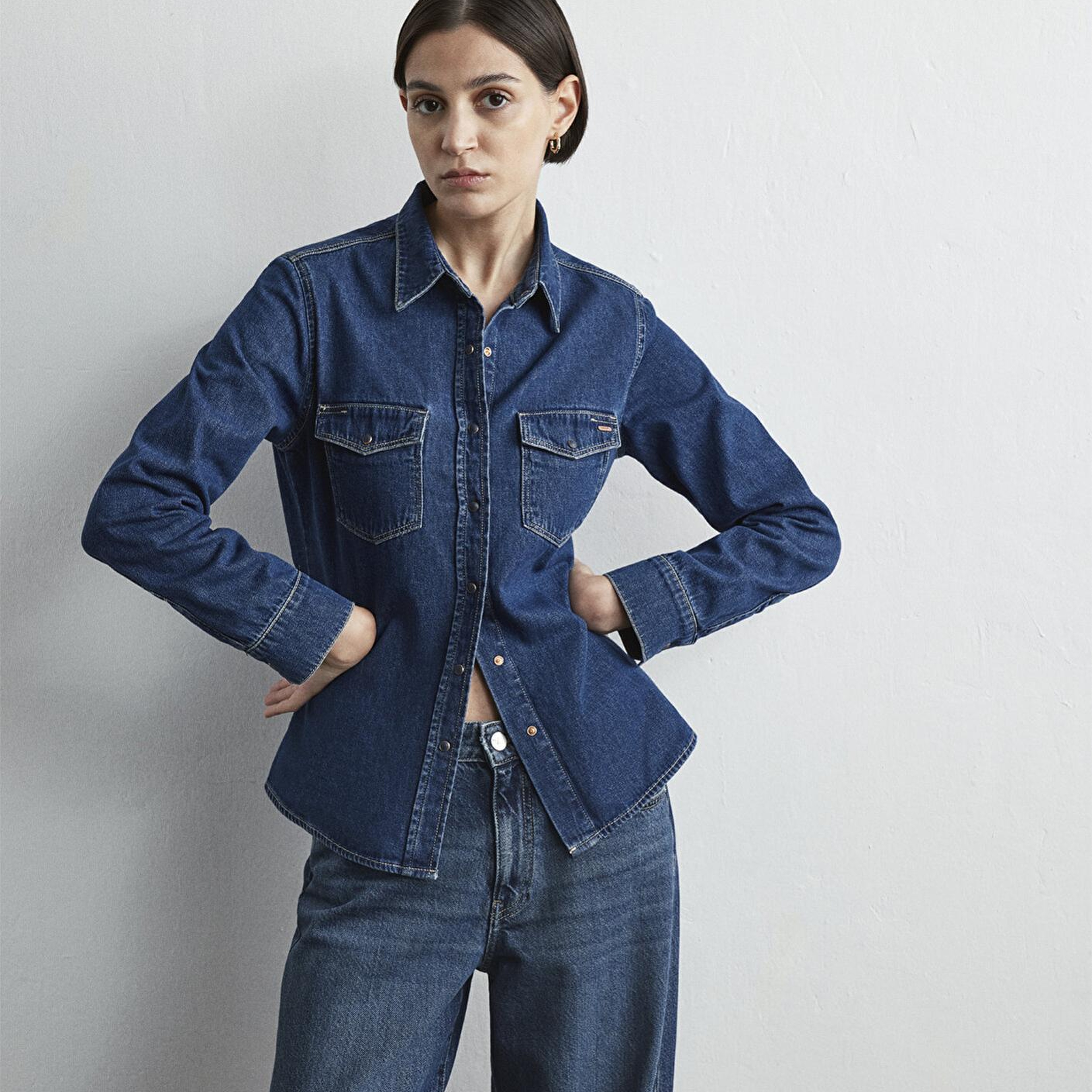 Mavi Levia Classic Denim Koyu Mavi Jean Gömlek Fitted / Vücuda Oturan Kesim 1210477-87814