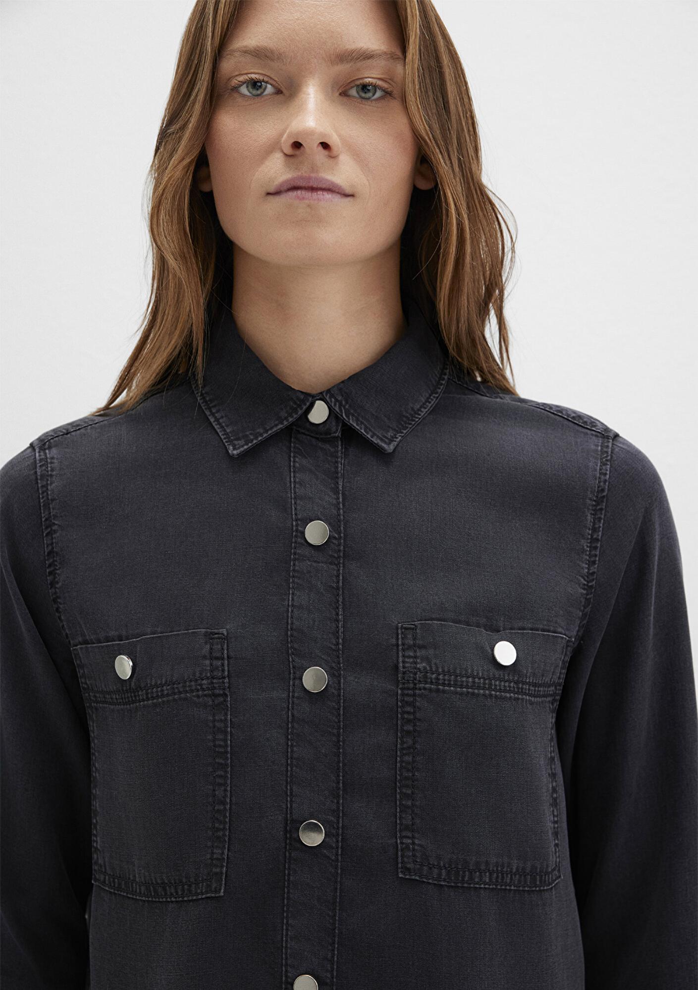 Mavi Betty Gold Klasik Antrasit Jean Gömlek Fitted / Vücuda Oturan Kesim 1210818-87811