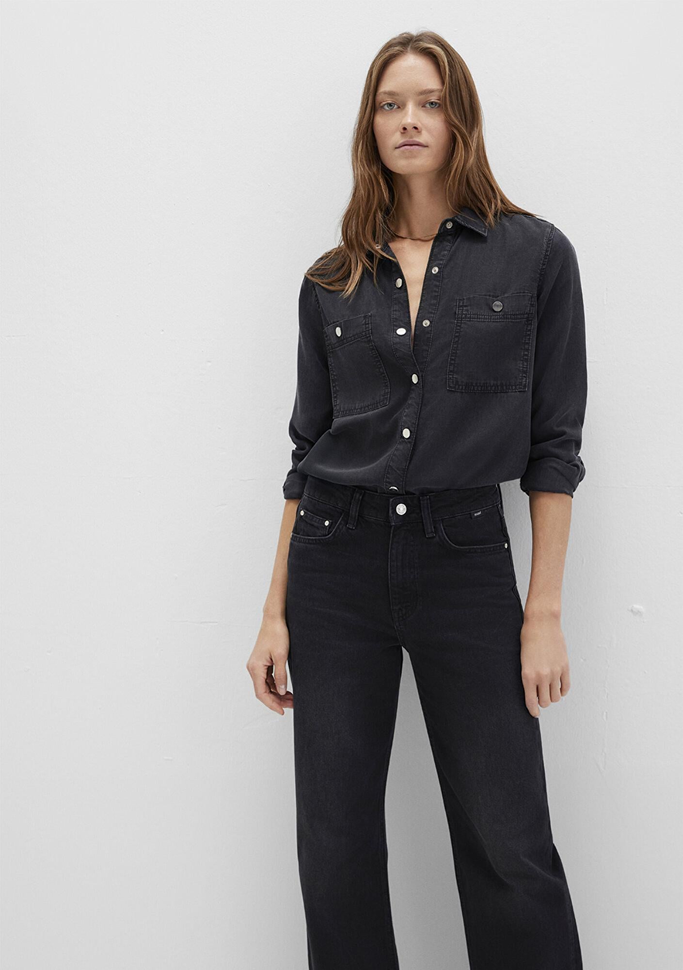 Mavi Betty Gold Klasik Antrasit Jean Gömlek Fitted / Vücuda Oturan Kesim 1210818-87811