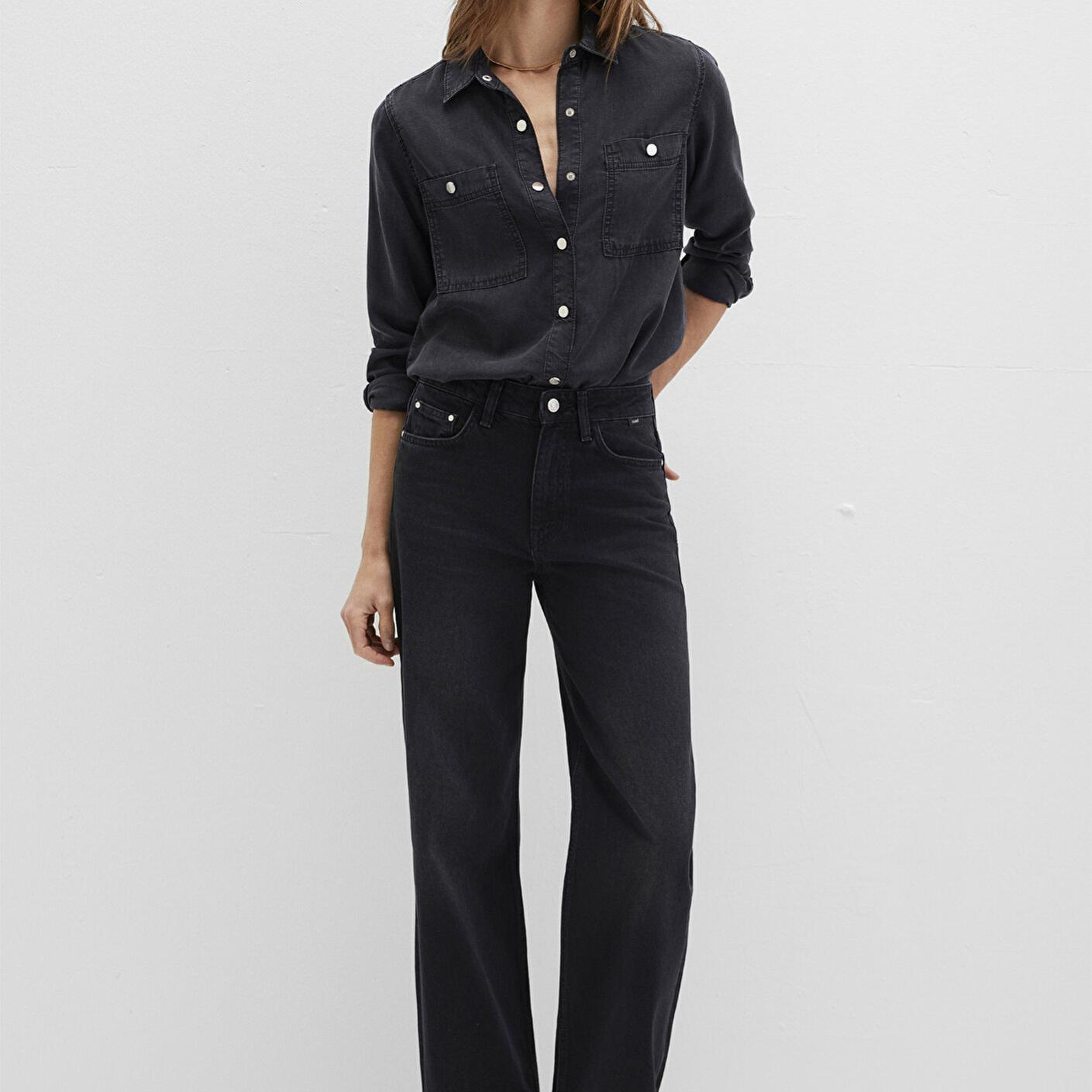 Mavi Betty Gold Klasik Antrasit Jean Gömlek Fitted / Vücuda Oturan Kesim 1210818-87811