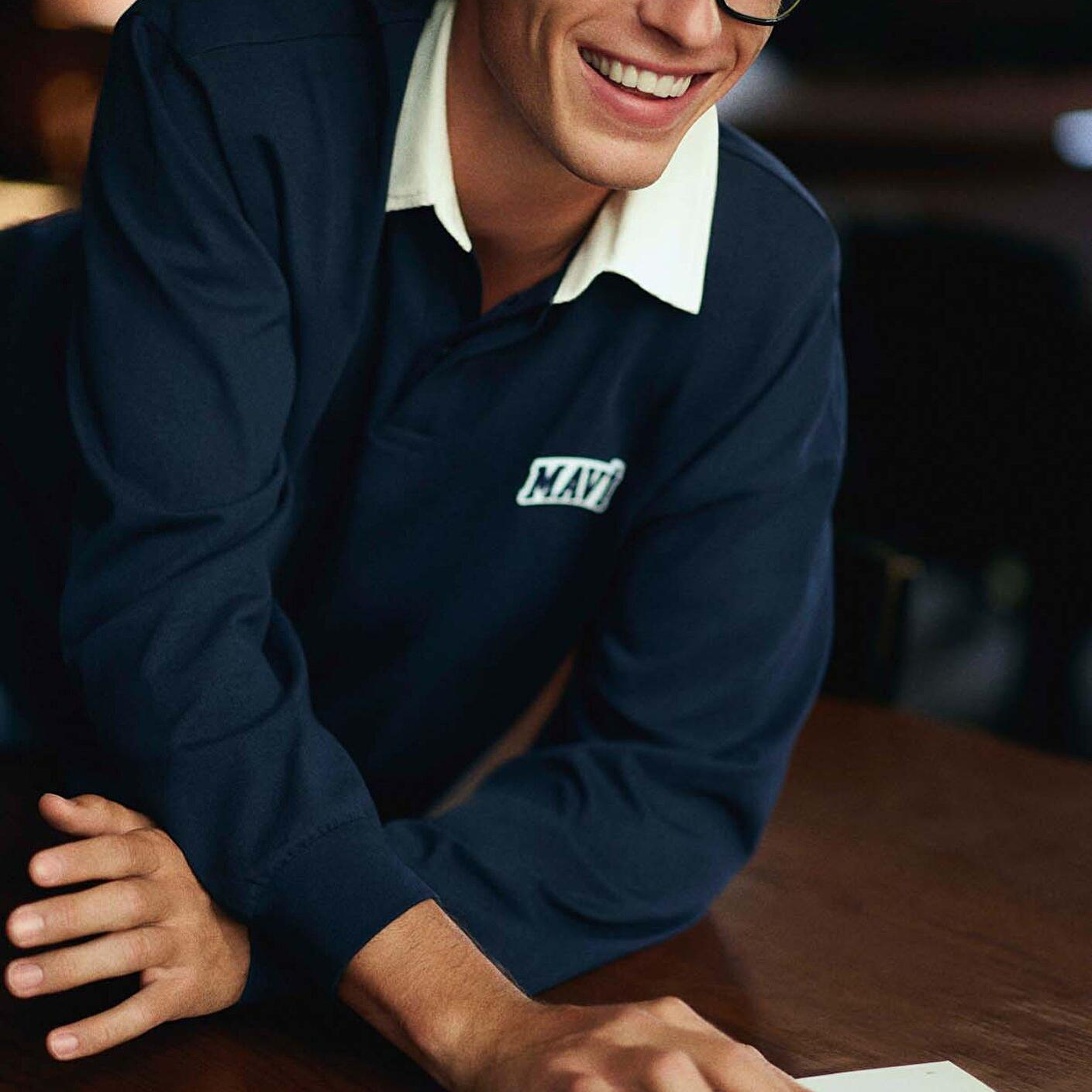 Mavi Mavi Logo Baskılı Lacivert Polo Sweatshirt 0S10172-70497