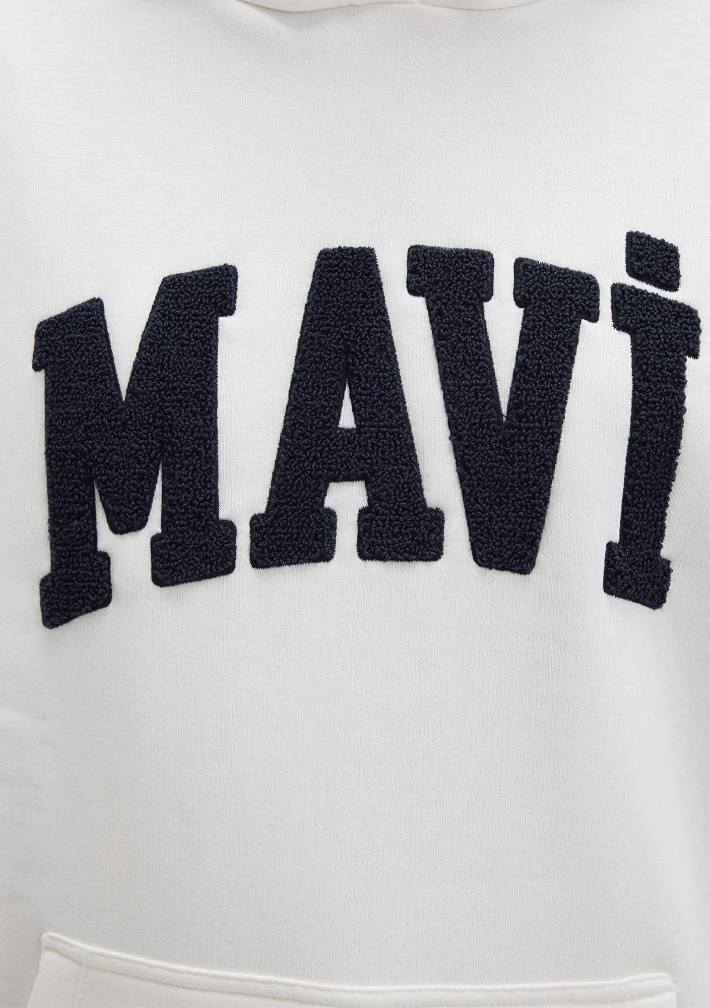 Mavi Mavi Logo Patchli Beyaz Sweatshirt 1S10175-80194