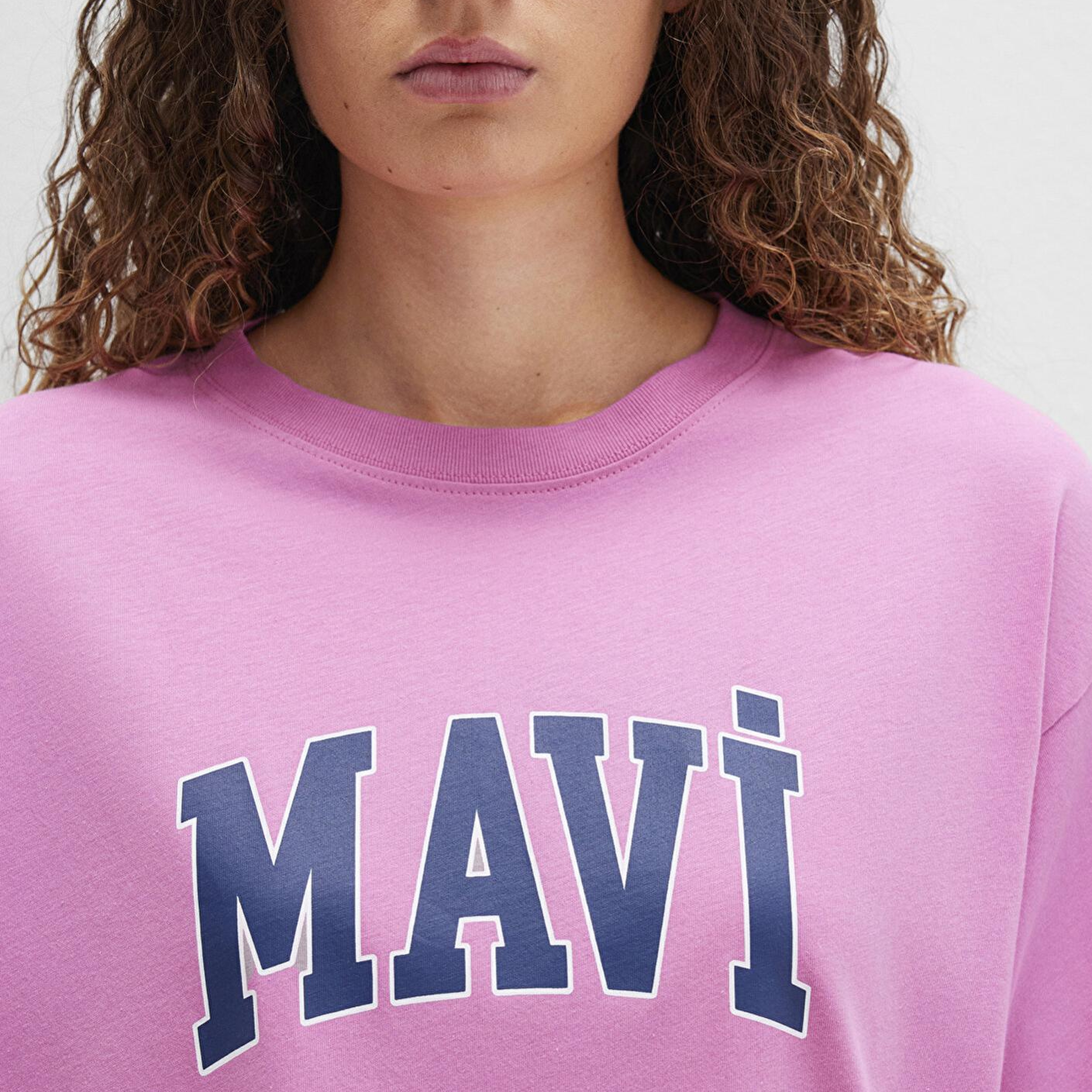 Mavi Mavi Logo Baskılı Pembe Tişört Oversize / Geniş Kesim 1600843-71033