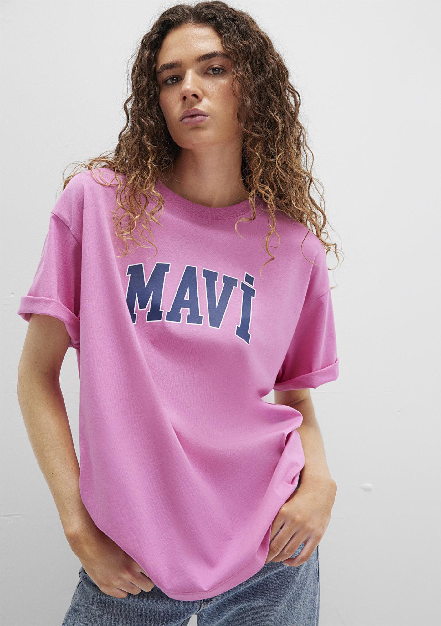 Mavi Mavi Logo Baskılı Pembe Tişört Oversize / Geniş Kesim 1600843-71033
