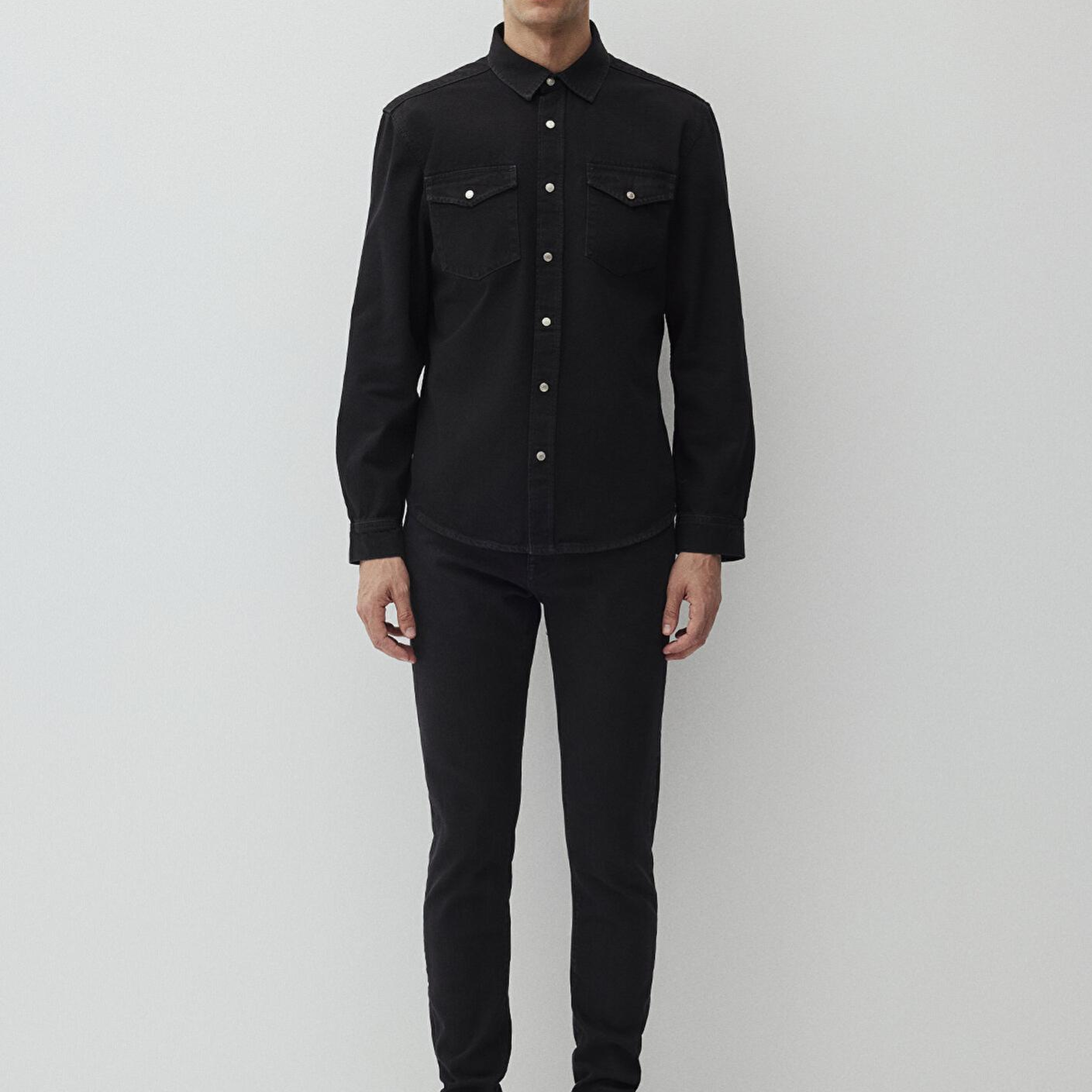 Mavi Ted Koyu Dumanlı Jean Gömlek Slim Fit / Dar Kesim 0210909-87934
