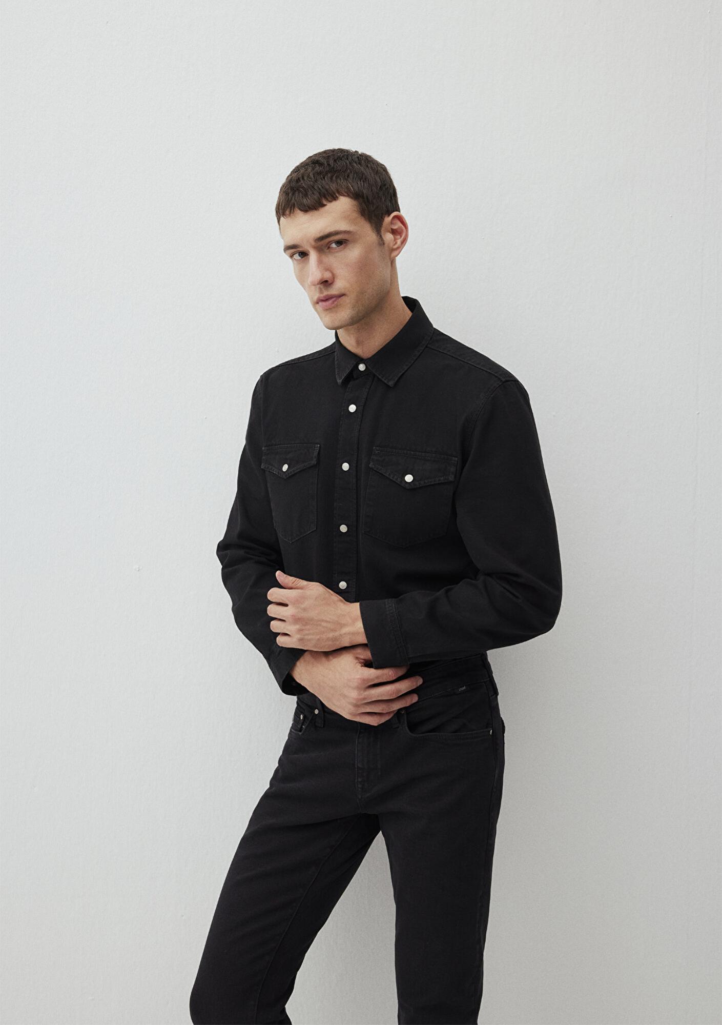 Mavi Ted Koyu Dumanlı Jean Gömlek Slim Fit / Dar Kesim 0210909-87934