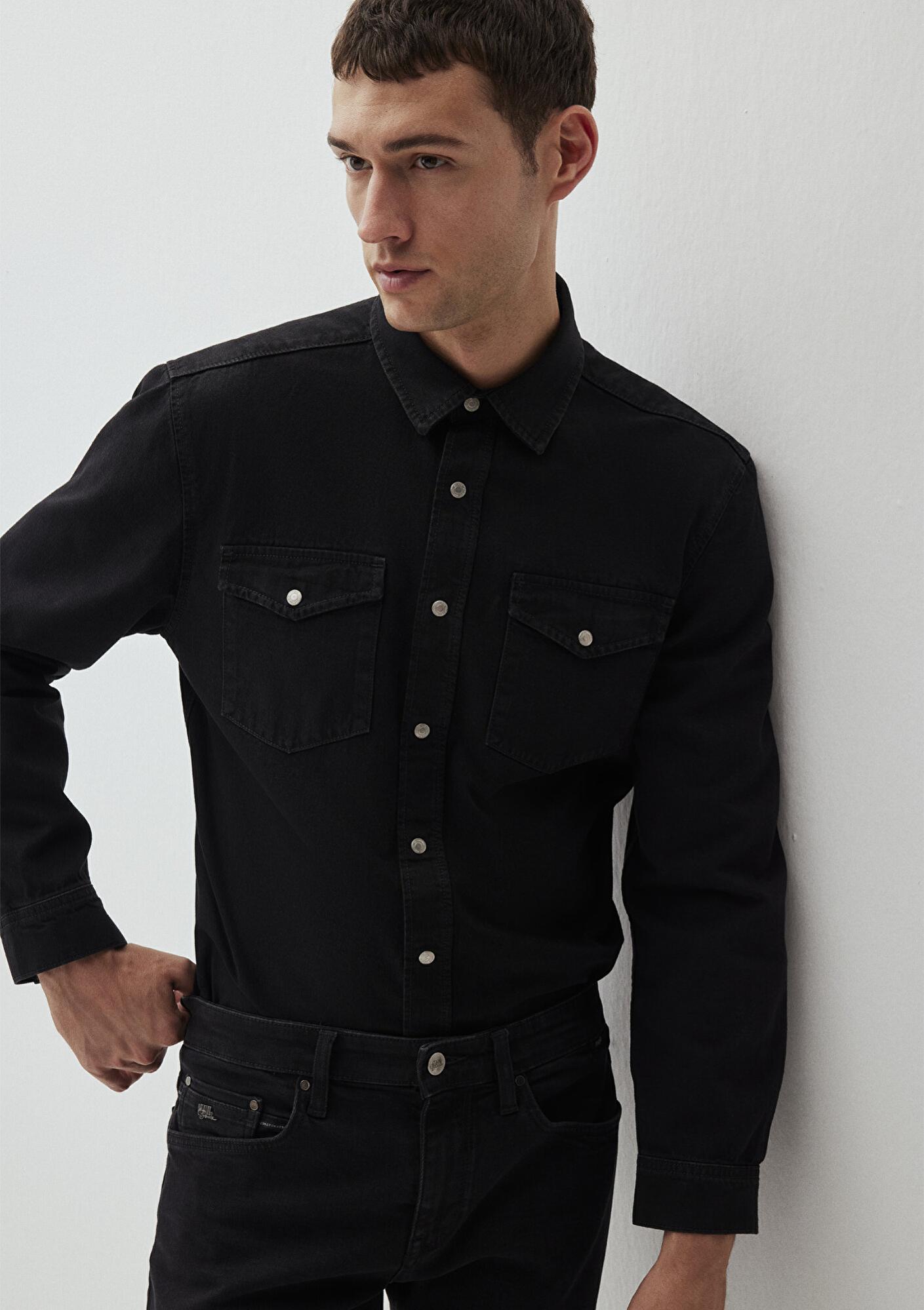 Mavi Ted Koyu Dumanlı Jean Gömlek Slim Fit / Dar Kesim 0210909-87934