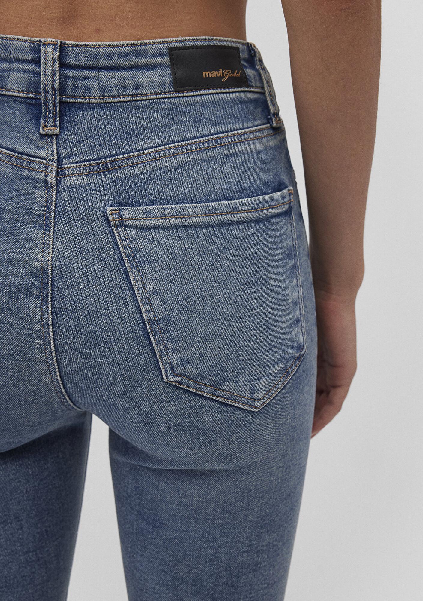 Mavi Serenay Gold Shape Puslu Indigo Mavisi Jean Pantolon 100980-87796