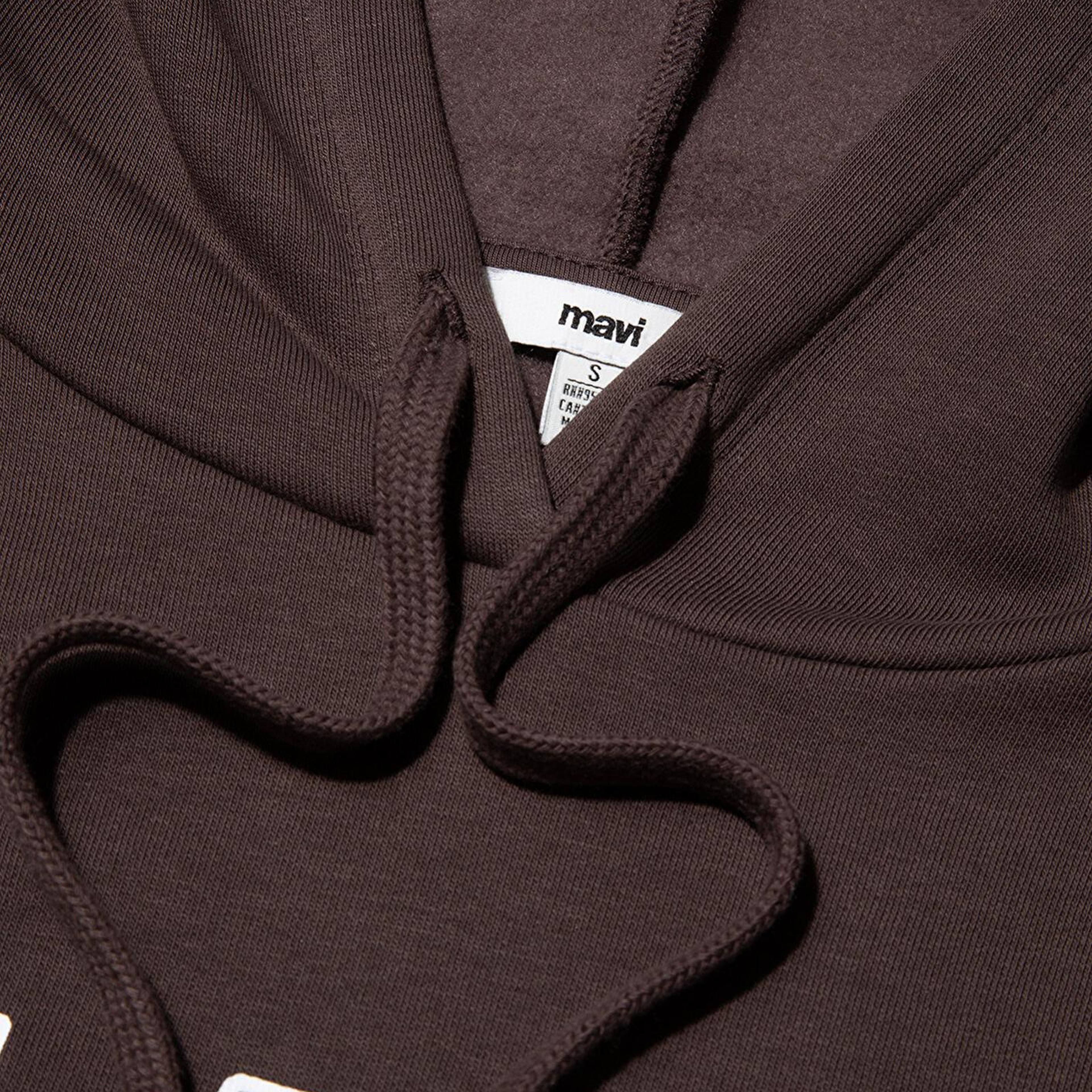 Mavi Mavi Logo Baskılı Kapüşonlu Kahverengi Sweatshirt 1600361-70222