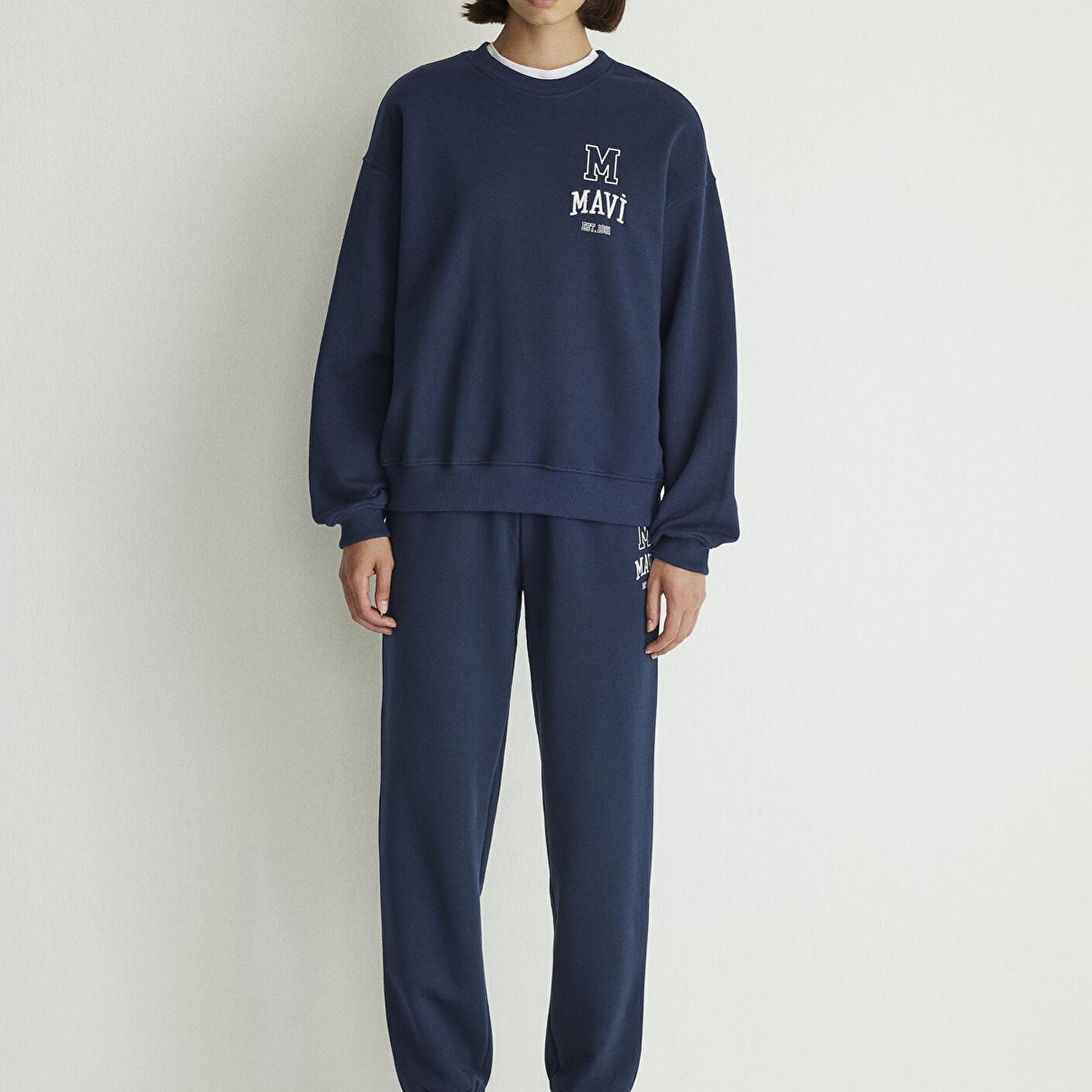 Mavi Mavi Logo Baskılı Lacivert Sweatshirt 1S10148-70488