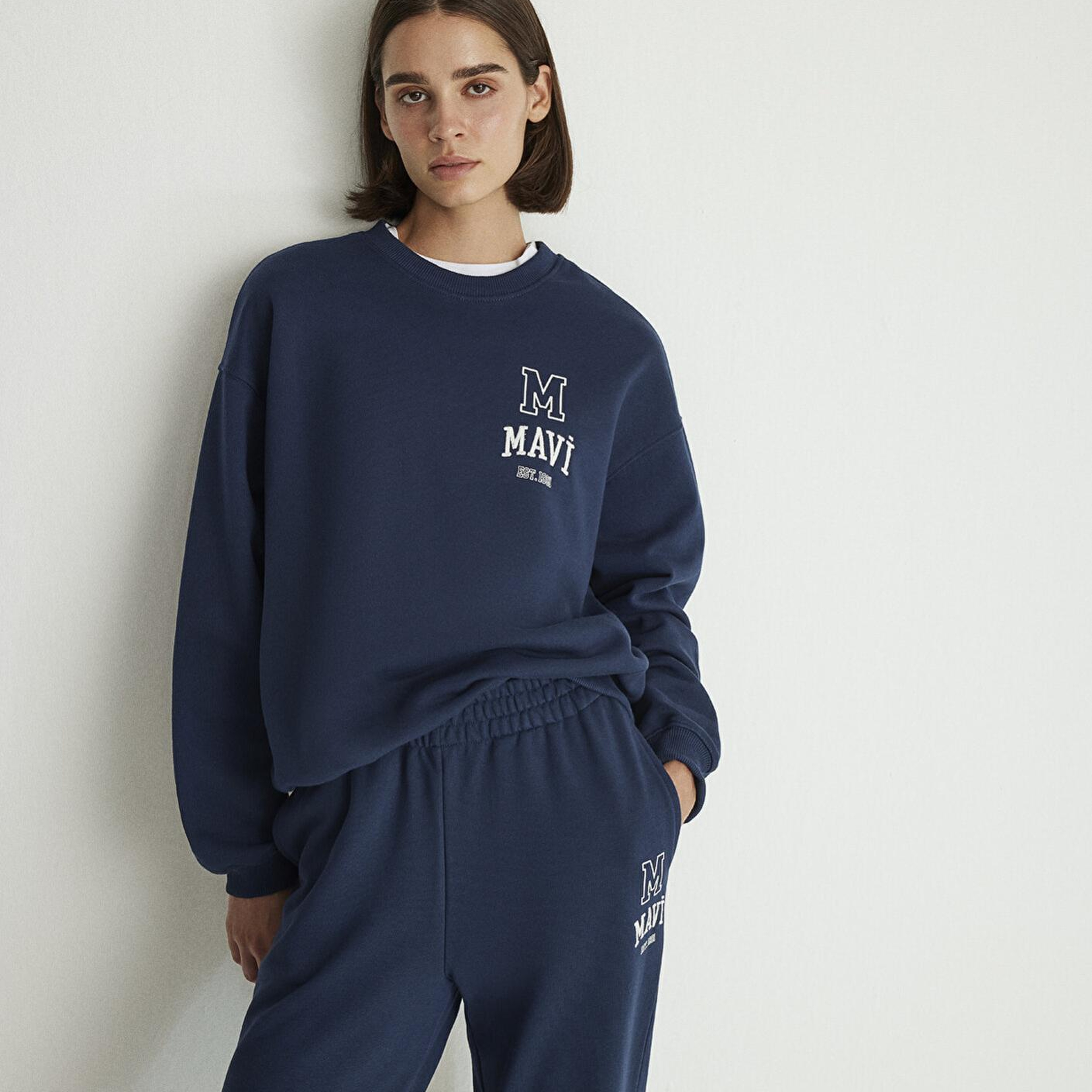 Mavi Mavi Logo Baskılı Lacivert Sweatshirt 1S10148-70488