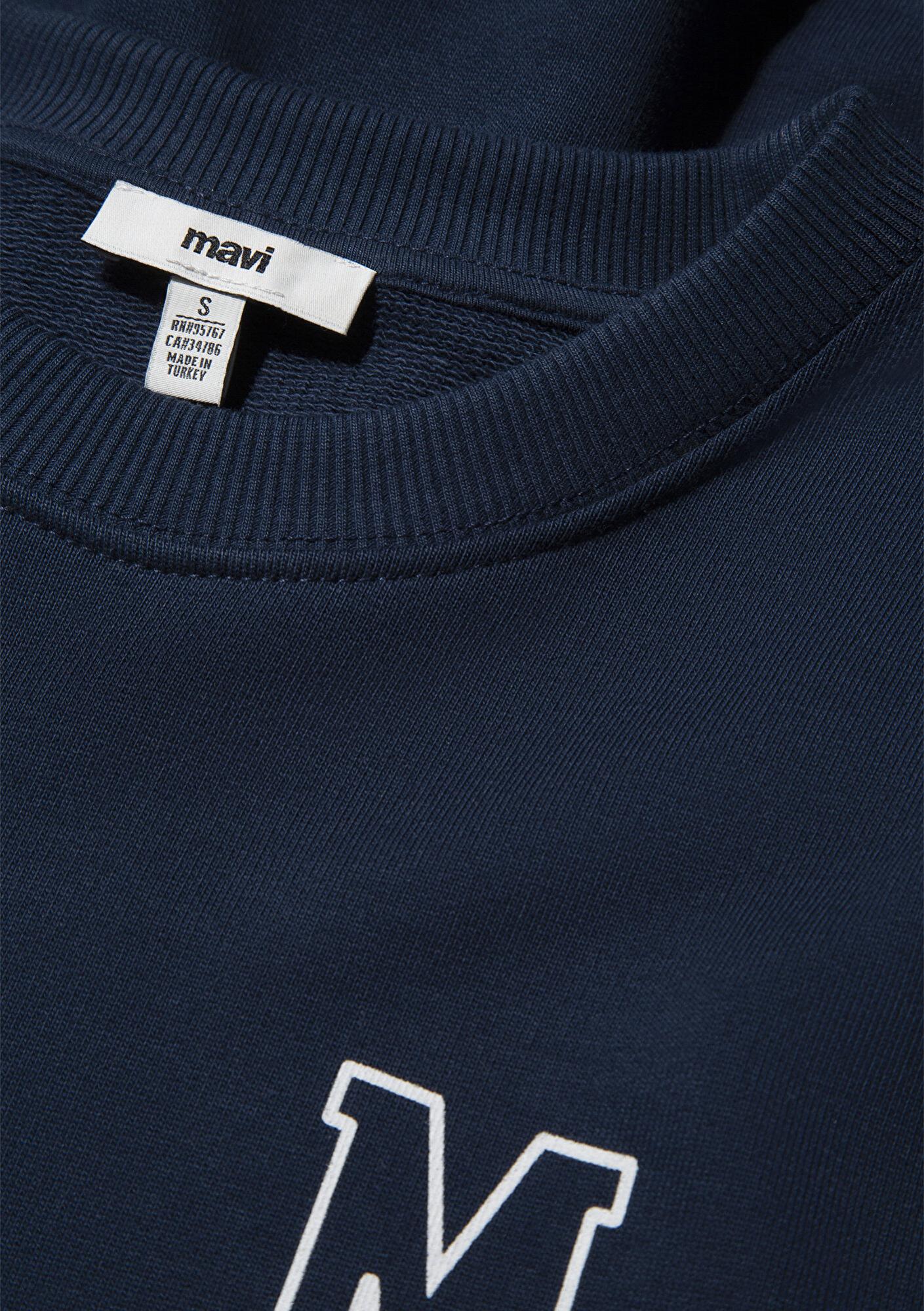 Mavi Mavi Logo Baskılı Lacivert Sweatshirt 1S10148-70488