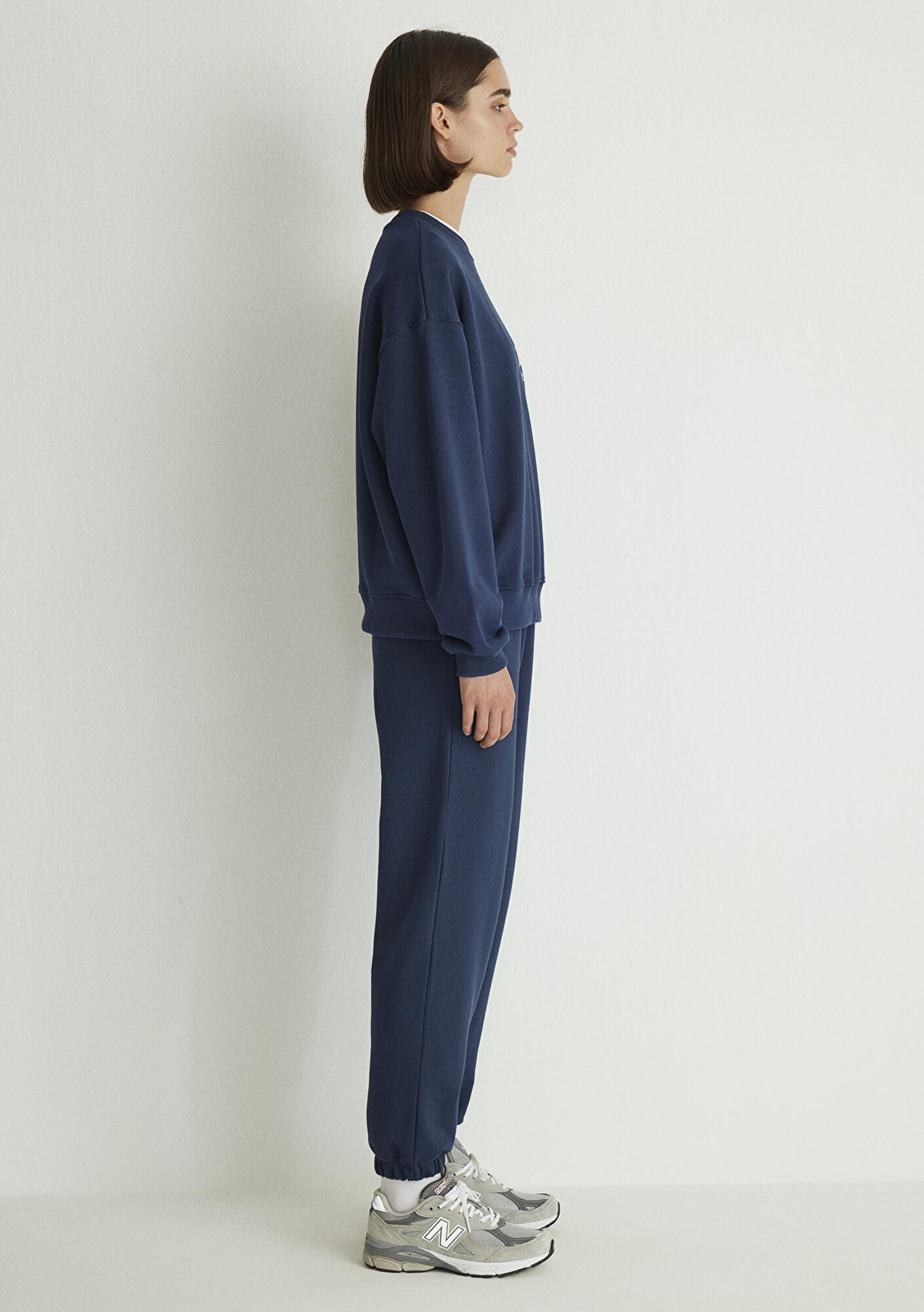 Mavi Mavi Logo Baskılı Lacivert Sweatshirt 1S10148-70488