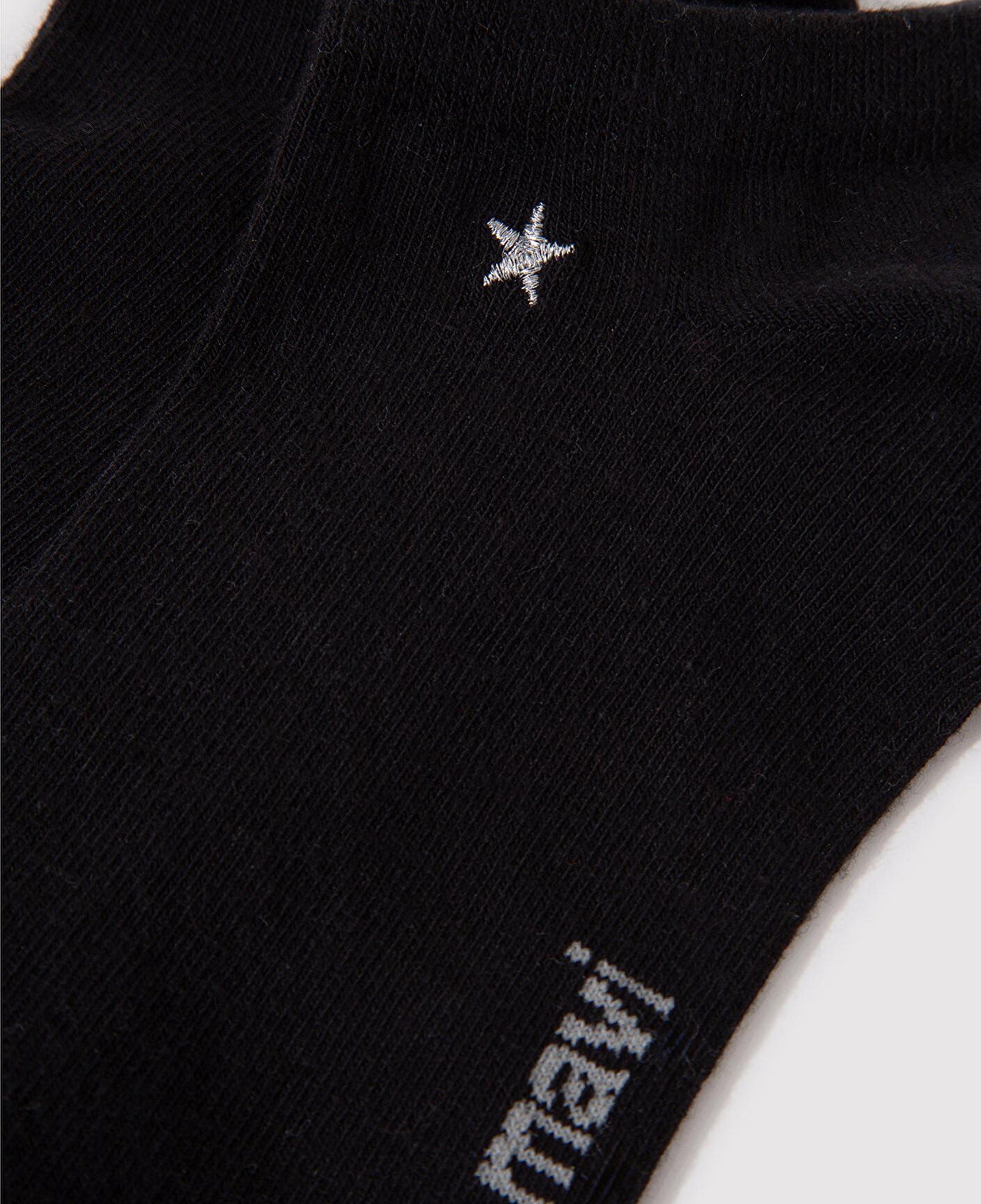 Mavi Yıldız Nakış İşlemeli Siyah Patik Çorap 1912793-900