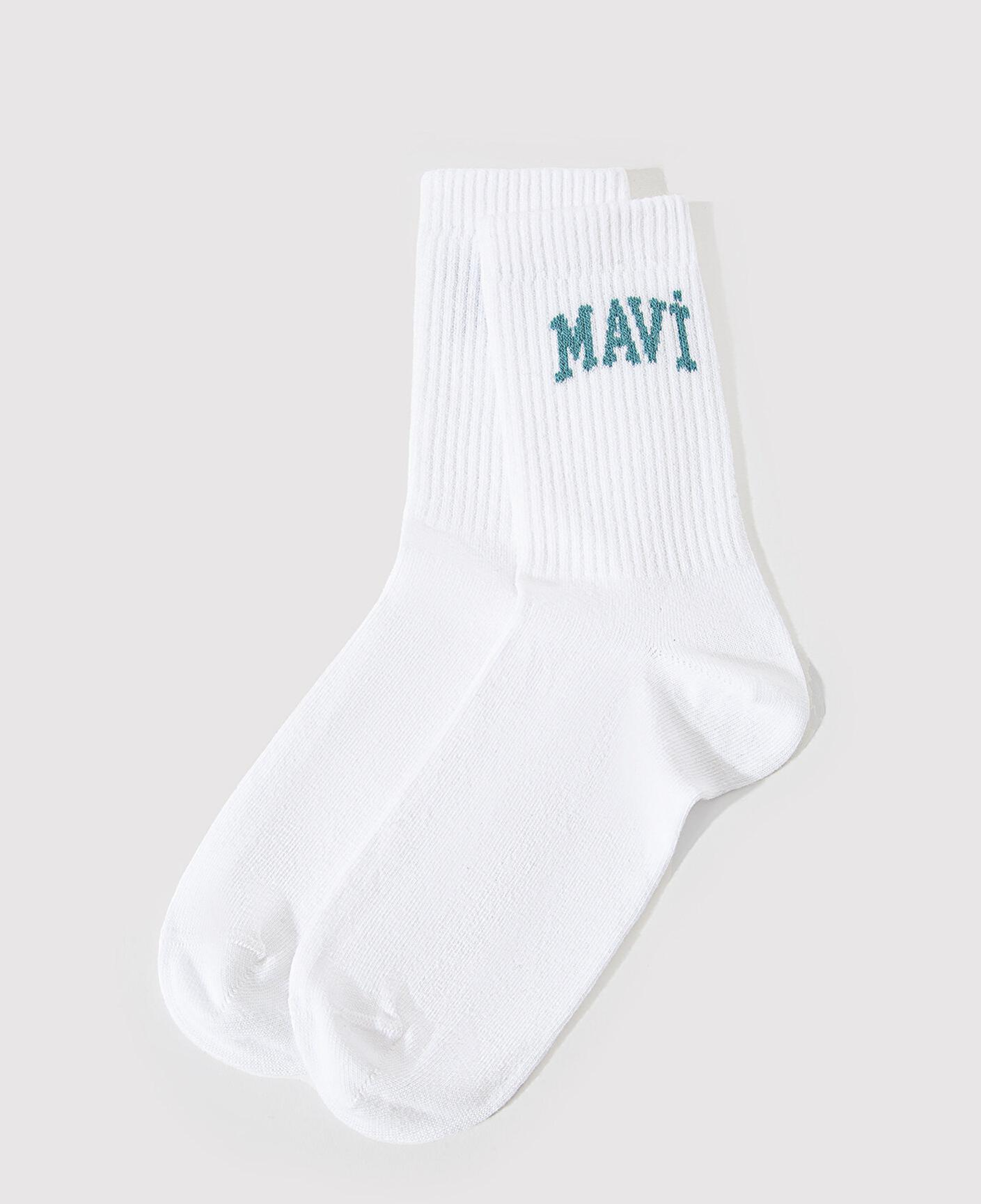 Mavi Mavi Logo Detaylı Beyaz Soket Çorap 1912726-21649