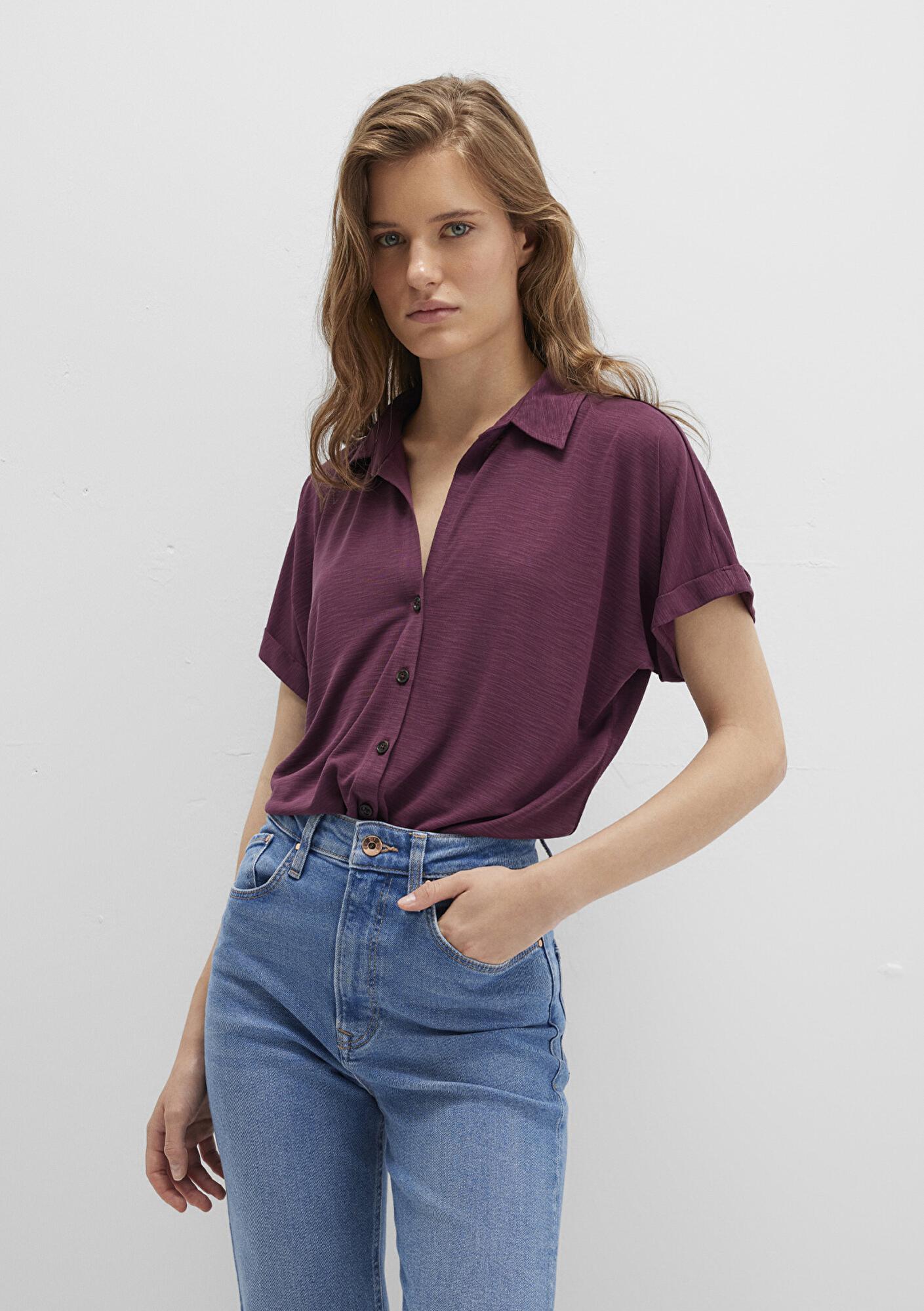 Mavi Lux Touch (TENCEL™) Mor Modal Gömlek Regular Fit / Normal Kesim 168081-70664