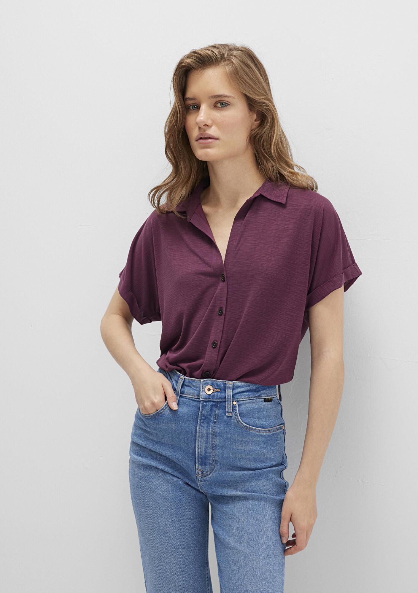 Mavi Lux Touch (TENCEL™) Mor Modal Gömlek Regular Fit / Normal Kesim 168081-70664