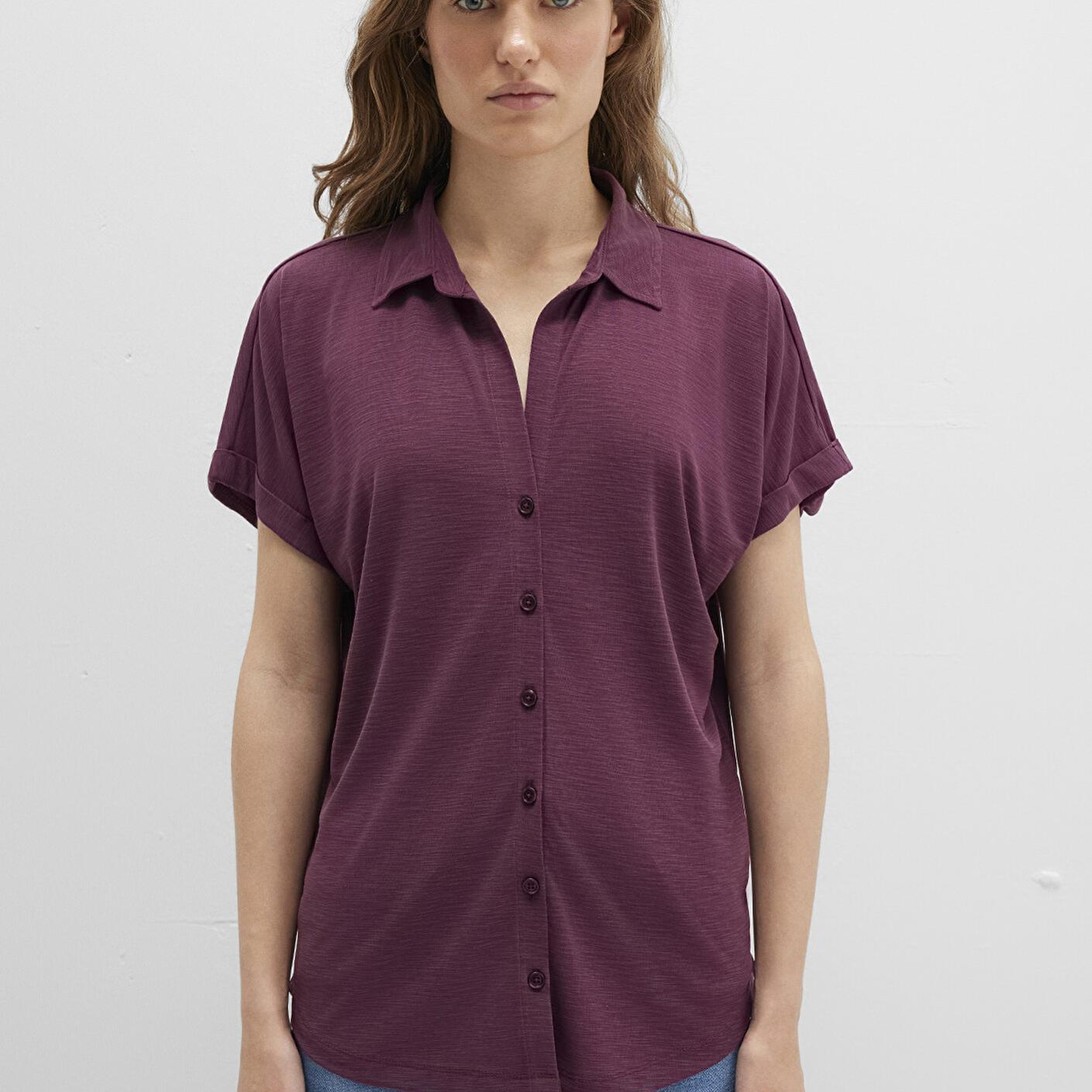 Mavi Lux Touch (TENCEL™) Mor Modal Gömlek Regular Fit / Normal Kesim 168081-70664